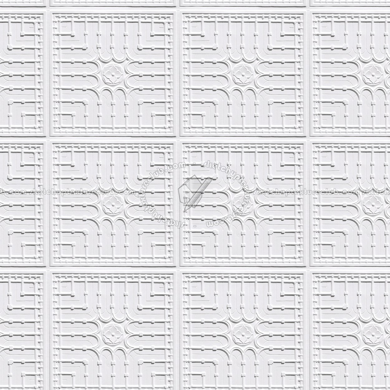 Textures   -   ARCHITECTURE   -   DECORATIVE PANELS   -   3D Wall panels   -   White panels  - White interior ceiling tiles panel texture seamless 03018 (seamless)