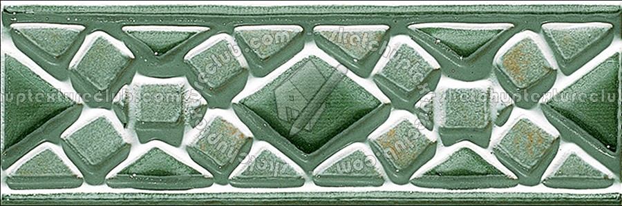 Textures   -   ARCHITECTURE   -   TILES INTERIOR   -   Mosaico   -   Mixed format  - Border hand painted mosaic tile texture seamless 15628 (seamless)