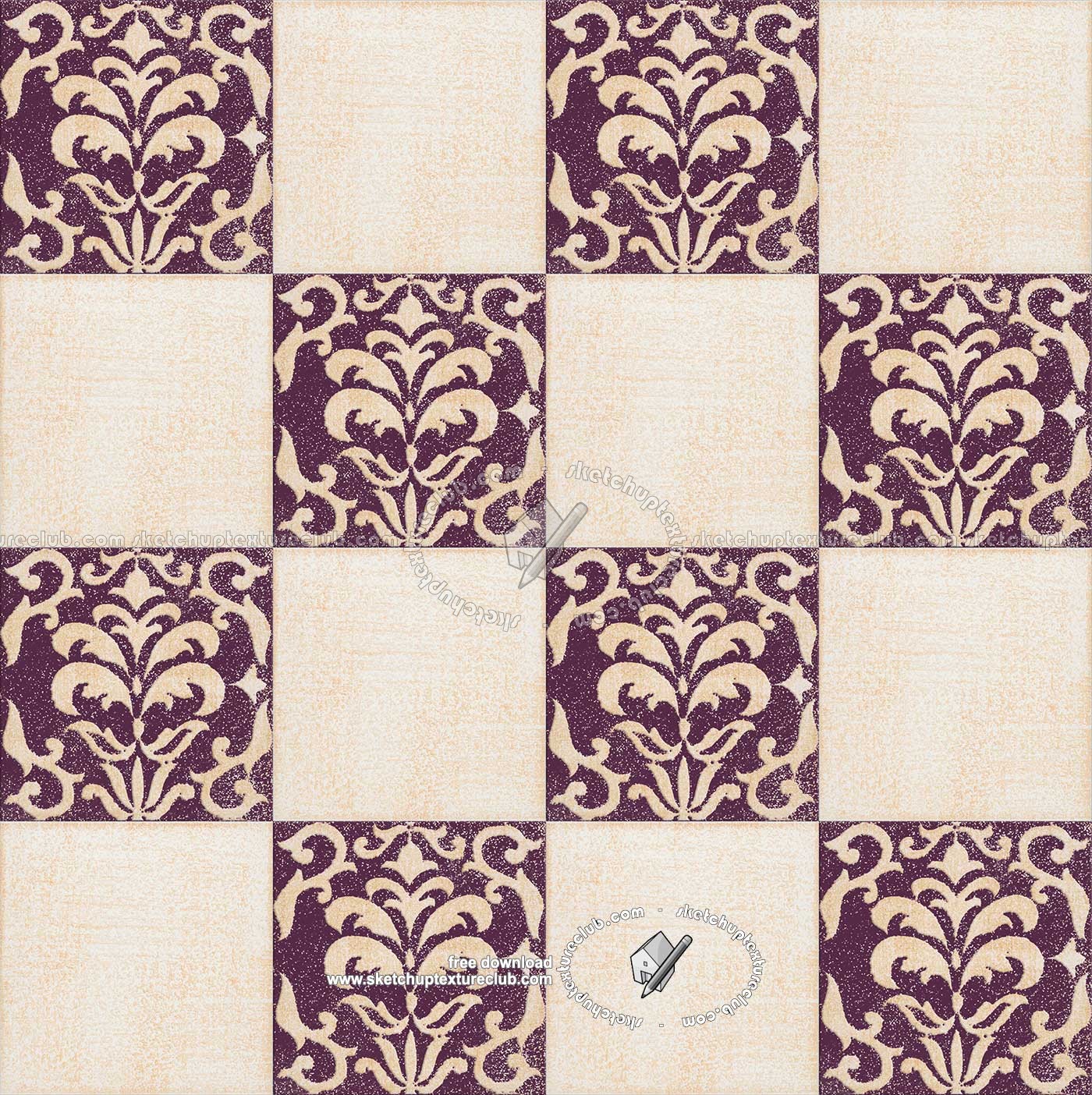 Textures - ARCHITECTURE - TILES INTERIOR - Ornate tiles - Mixed patterns - Relief ornate ceramic tile texture seamless 20345 (seamless)