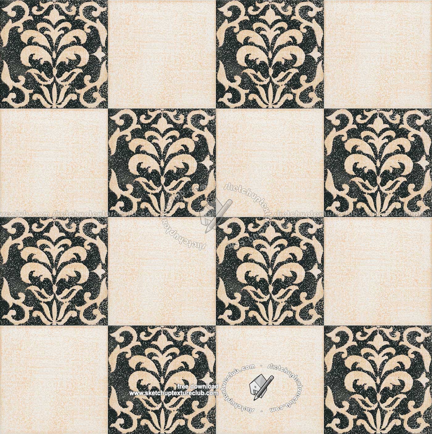 Textures   -   ARCHITECTURE   -   TILES INTERIOR   -   Ornate tiles   -   Mixed patterns  - Relief ornate ceramic tile texture seamless 20347 (seamless)