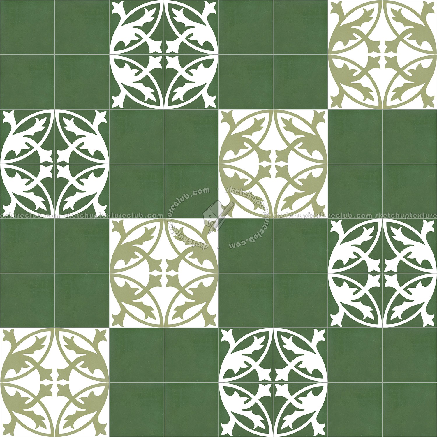 Textures - ARCHITECTURE - TILES INTERIOR - Cement - Encaustic - Encaustic - Traditional encaustic cement ornate tile texture seamless 13532 (seamless)