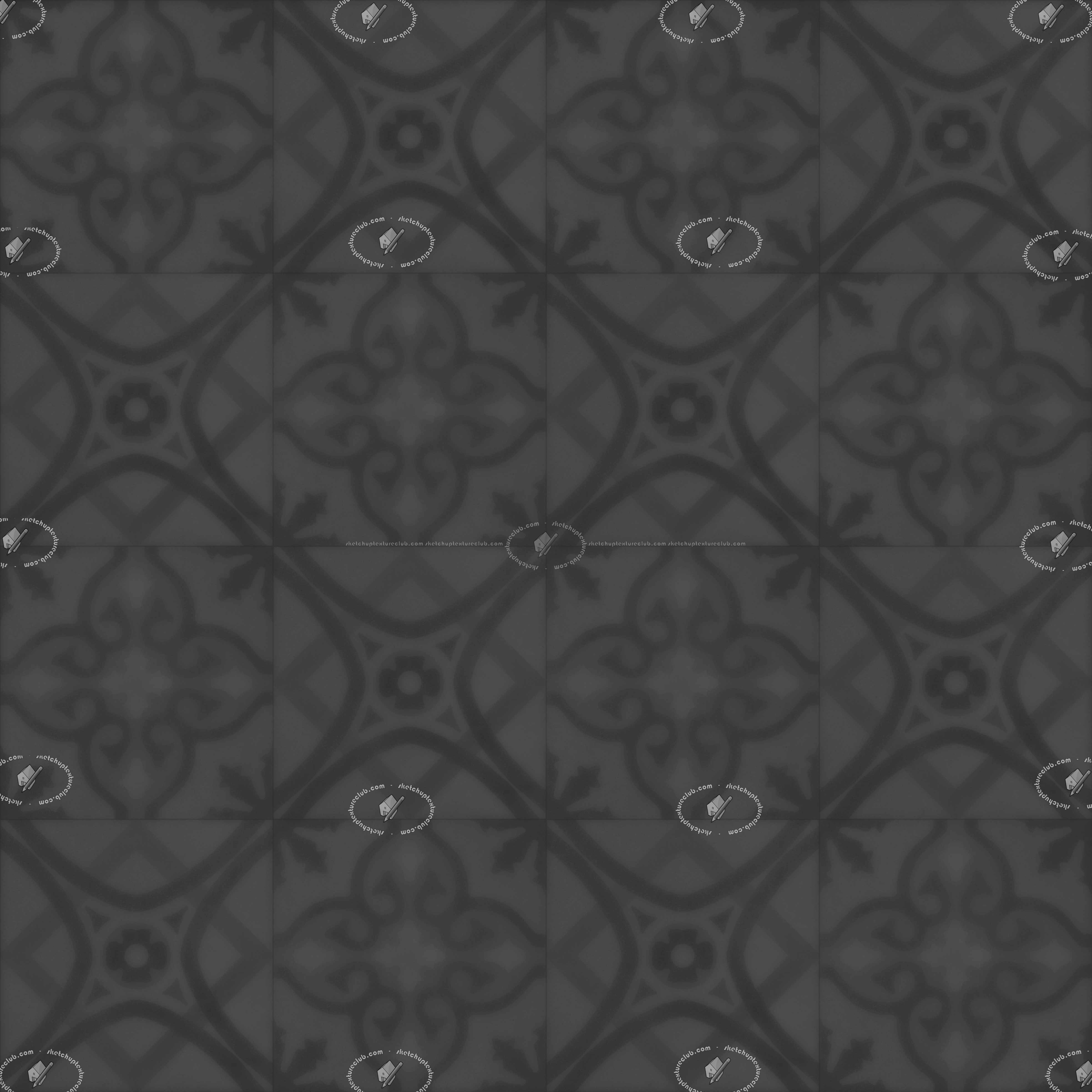 Textures   -   ARCHITECTURE   -   TILES INTERIOR   -   Cement - Encaustic   -   Cement  - Cement concrete tile texture seamless 21051 - Displacement