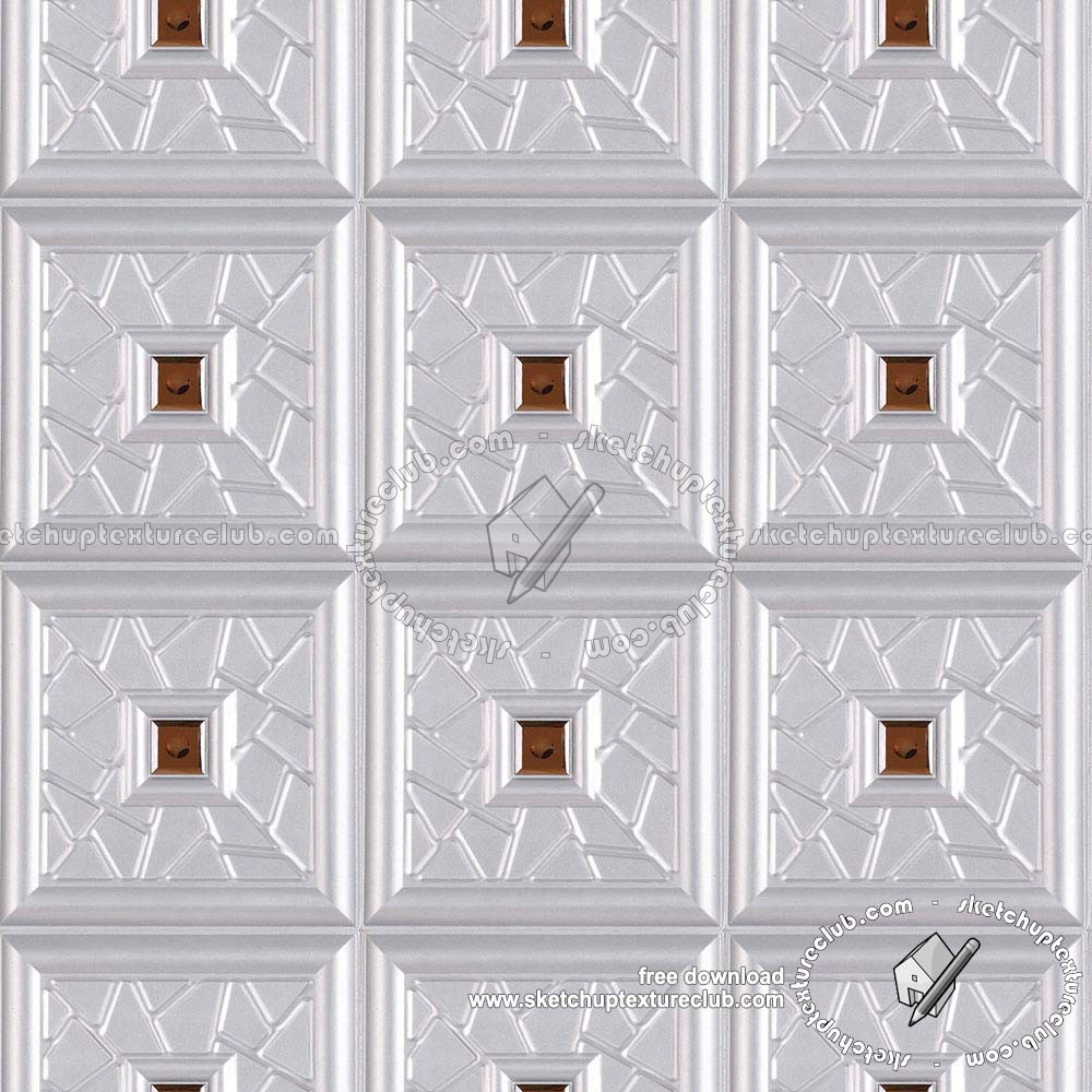 Textures - ARCHITECTURE - DECORATIVE PANELS - 3D Wall panels - White panels - Leather white interior 3d wall panel texture seamless 19742 (seamless)