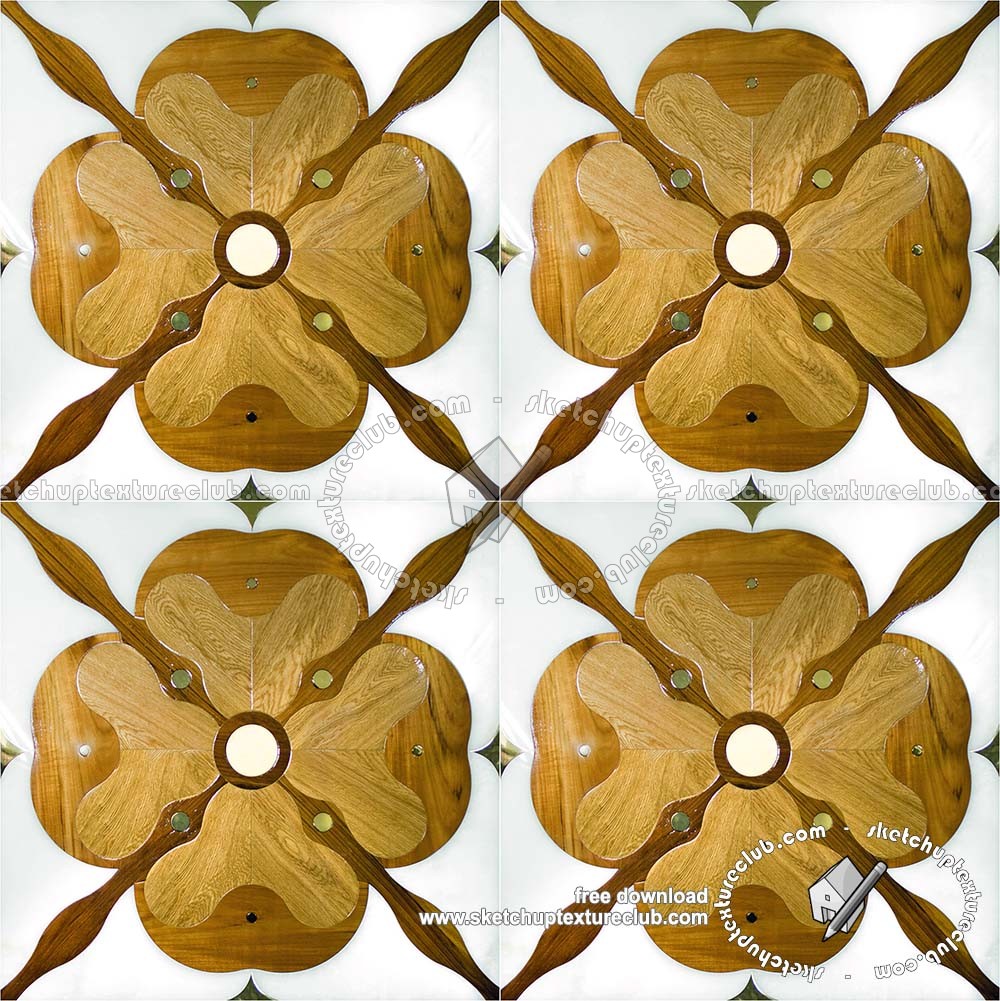 Textures   -   ARCHITECTURE   -   WOOD FLOORS   -   Decorated  - Wood and marble parquet decorated texture seamless 19624 (seamless)