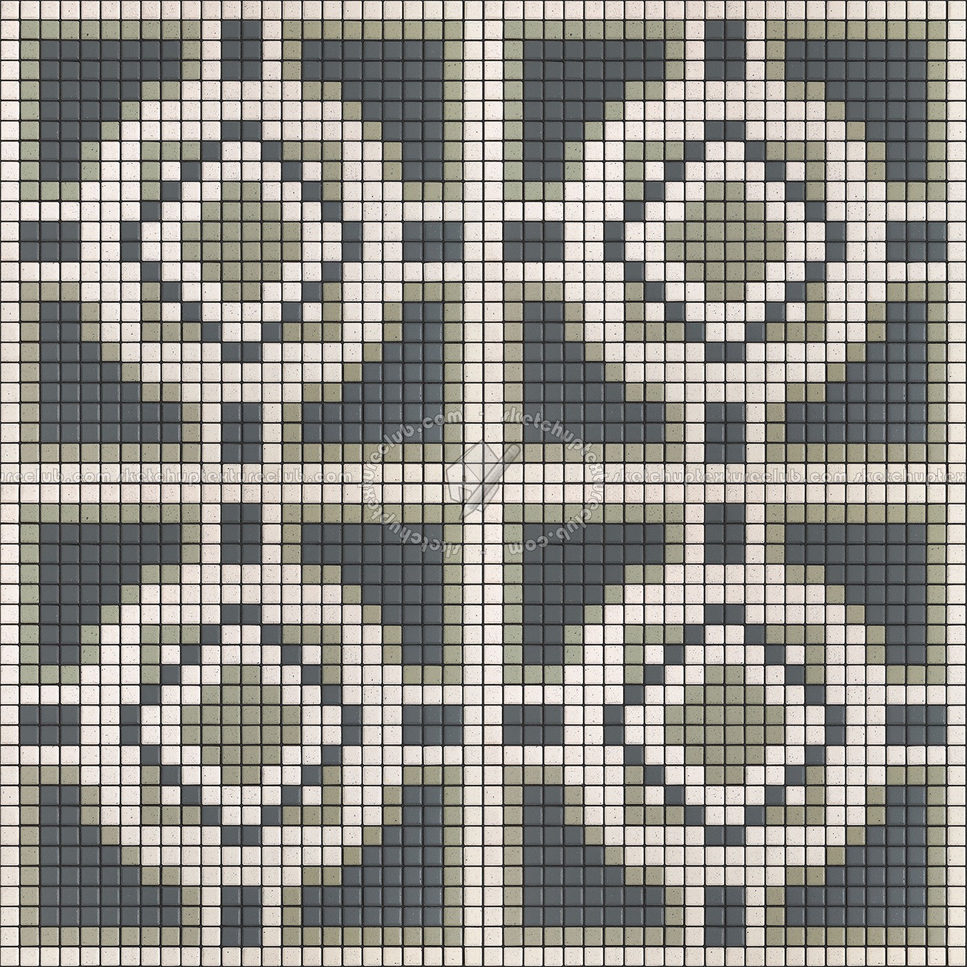 Textures - ARCHITECTURE - TILES INTERIOR - Mosaico - Classic format - Patterned - Mosaico patterned tiles texture seamless 15128 (seamless)