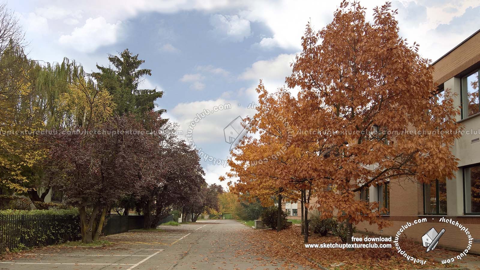Textures   -   BACKGROUNDS &amp; LANDSCAPES   -   CITY &amp; TOWNS  - Urban area with autumn trees landscape 19268
