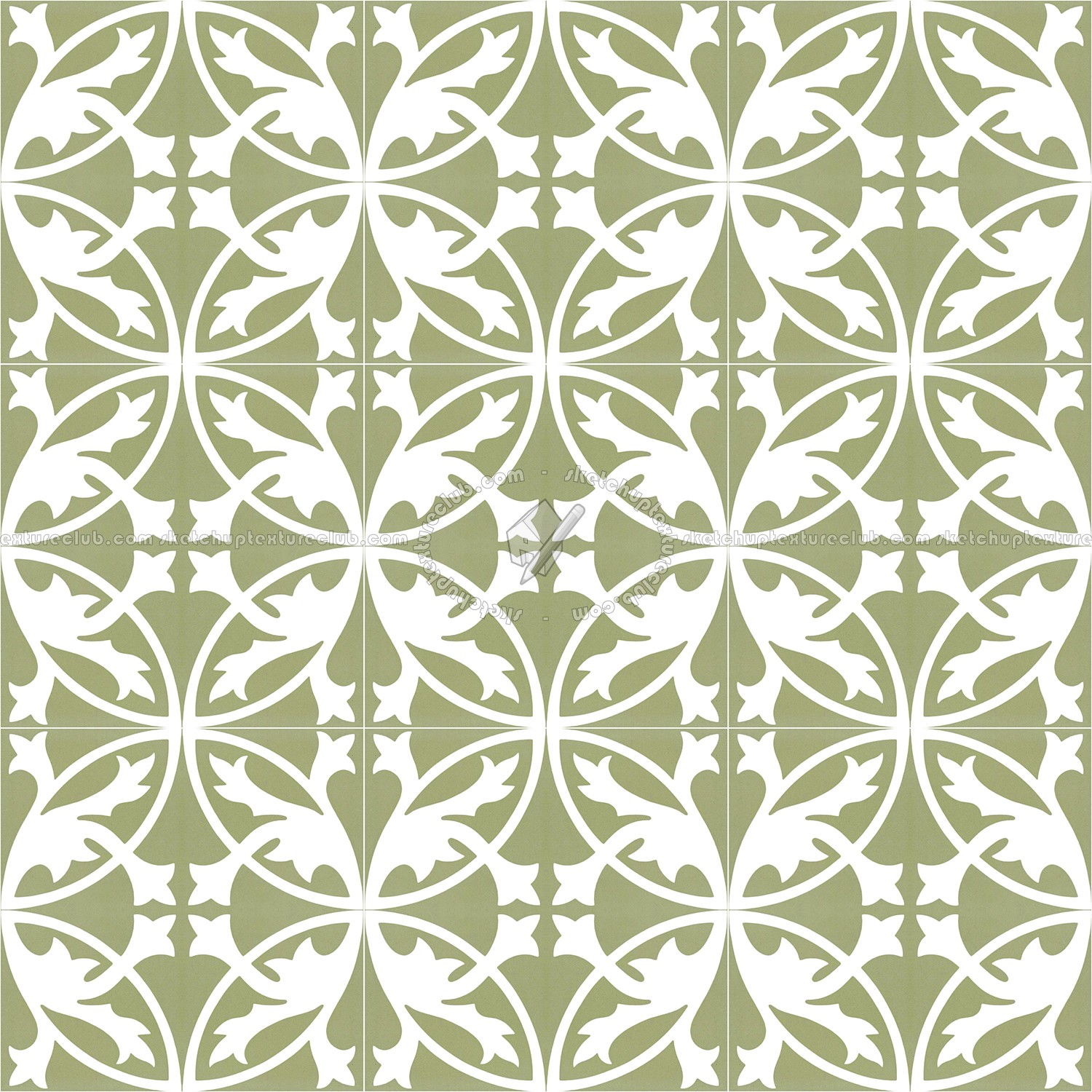 Textures - ARCHITECTURE - TILES INTERIOR - Cement - Encaustic - Encaustic - Traditional encaustic cement ornate tile texture seamless 13538 (seamless)