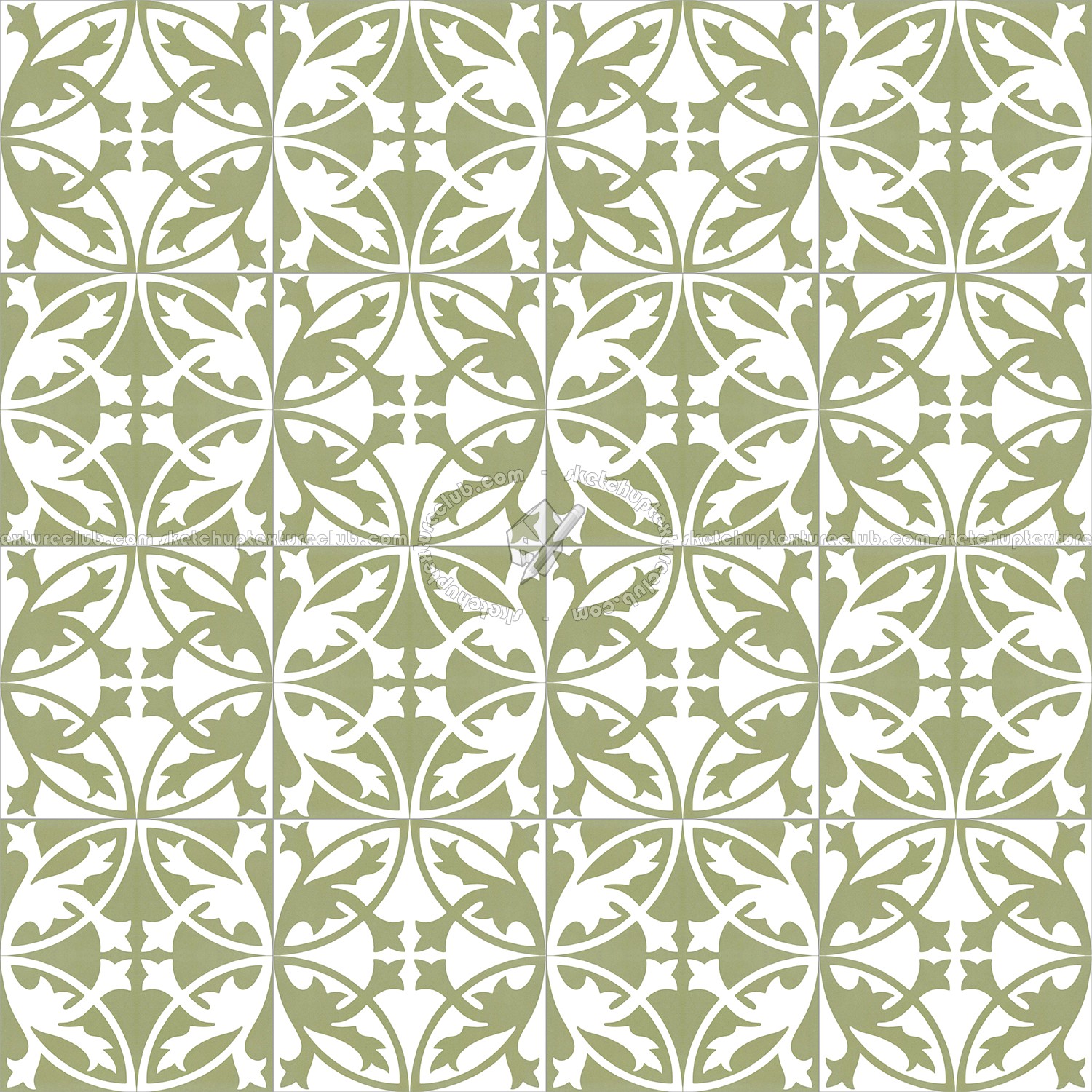 Textures - ARCHITECTURE - TILES INTERIOR - Cement - Encaustic - Encaustic - Traditional encaustic cement ornate tile texture seamless 13539 (seamless)