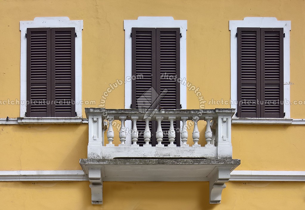 Textures   -   ARCHITECTURE   -   BUILDINGS   -   Windows   -   mixed windows  - Old wood window with balcony texture 18419