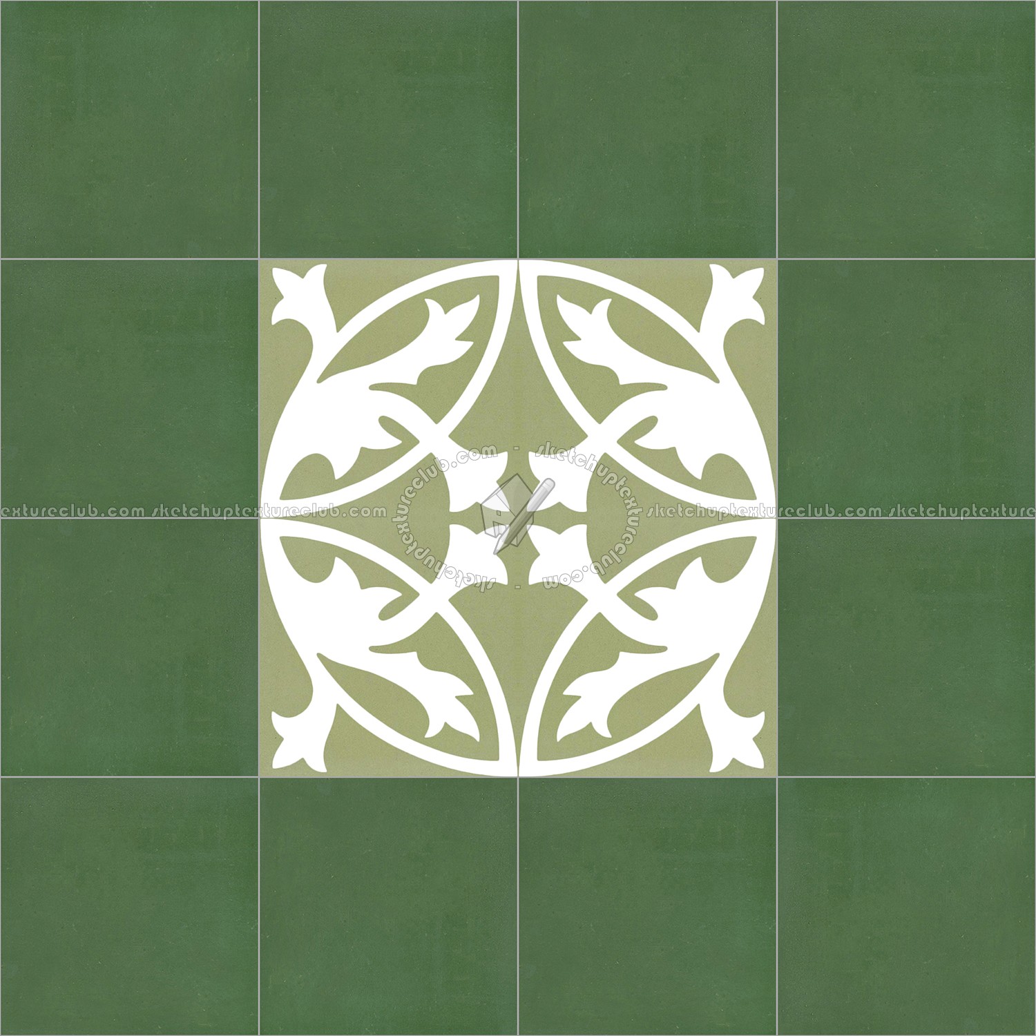 Textures - ARCHITECTURE - TILES INTERIOR - Cement - Encaustic - Encaustic - Traditional encaustic cement ornate tile texture seamless 13541 (seamless)