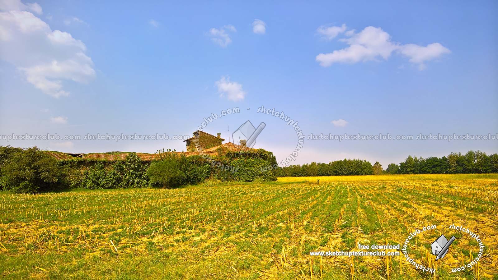 Textures   -   BACKGROUNDS &amp; LANDSCAPES   -   NATURE   -   Countrysides &amp; Hills  - Countryside with old damaged farmhouse landscape 18031