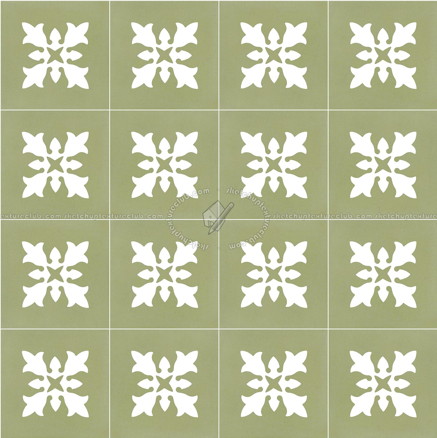 Textures - ARCHITECTURE - TILES INTERIOR - Cement - Encaustic - Encaustic - Traditional encaustic cement ornate tile texture seamless 13545 (seamless)