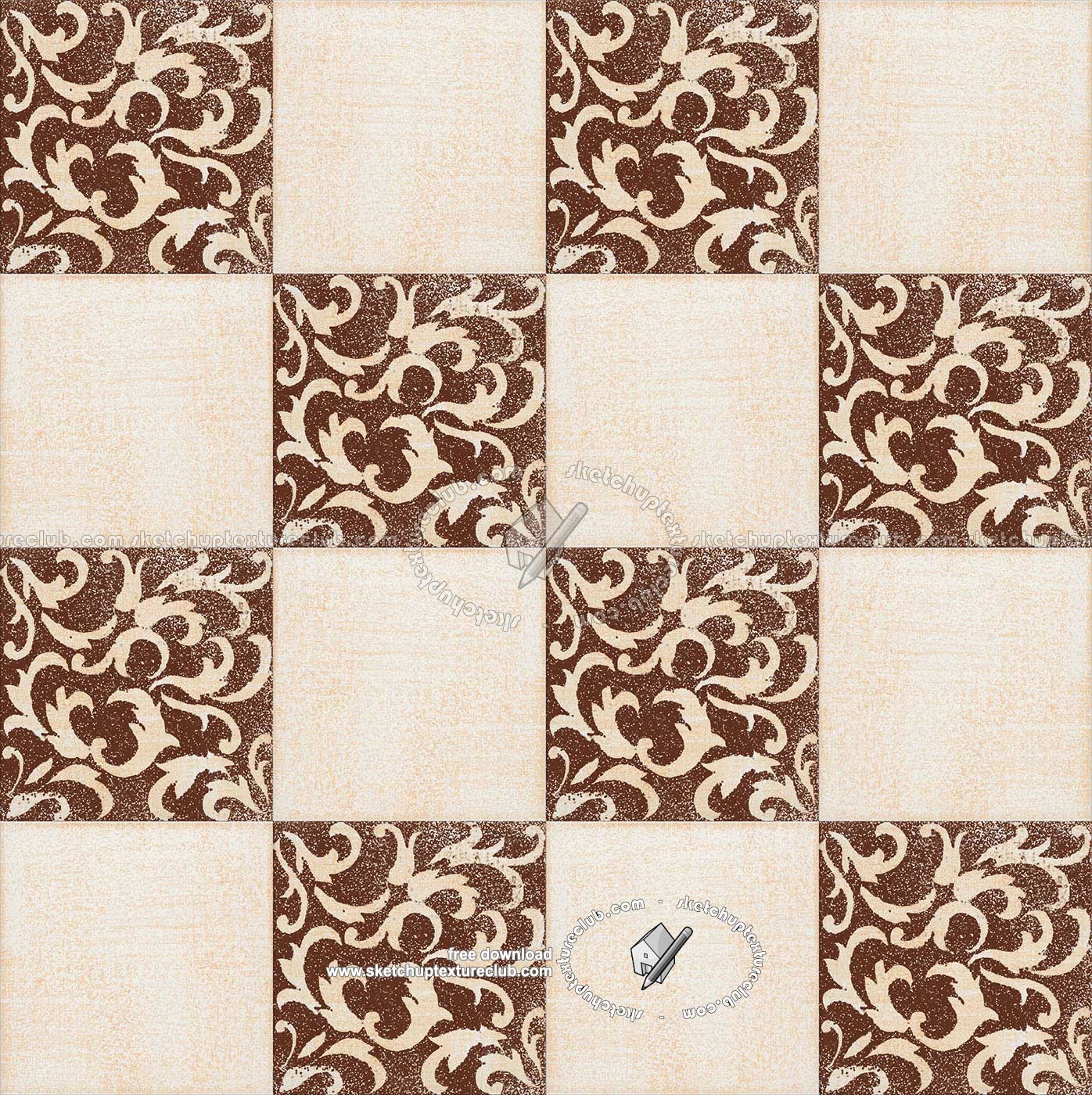 Textures - ARCHITECTURE - TILES INTERIOR - Ornate tiles - Mixed patterns - Ornate ceramic tile texture seamless 20361 (seamless)