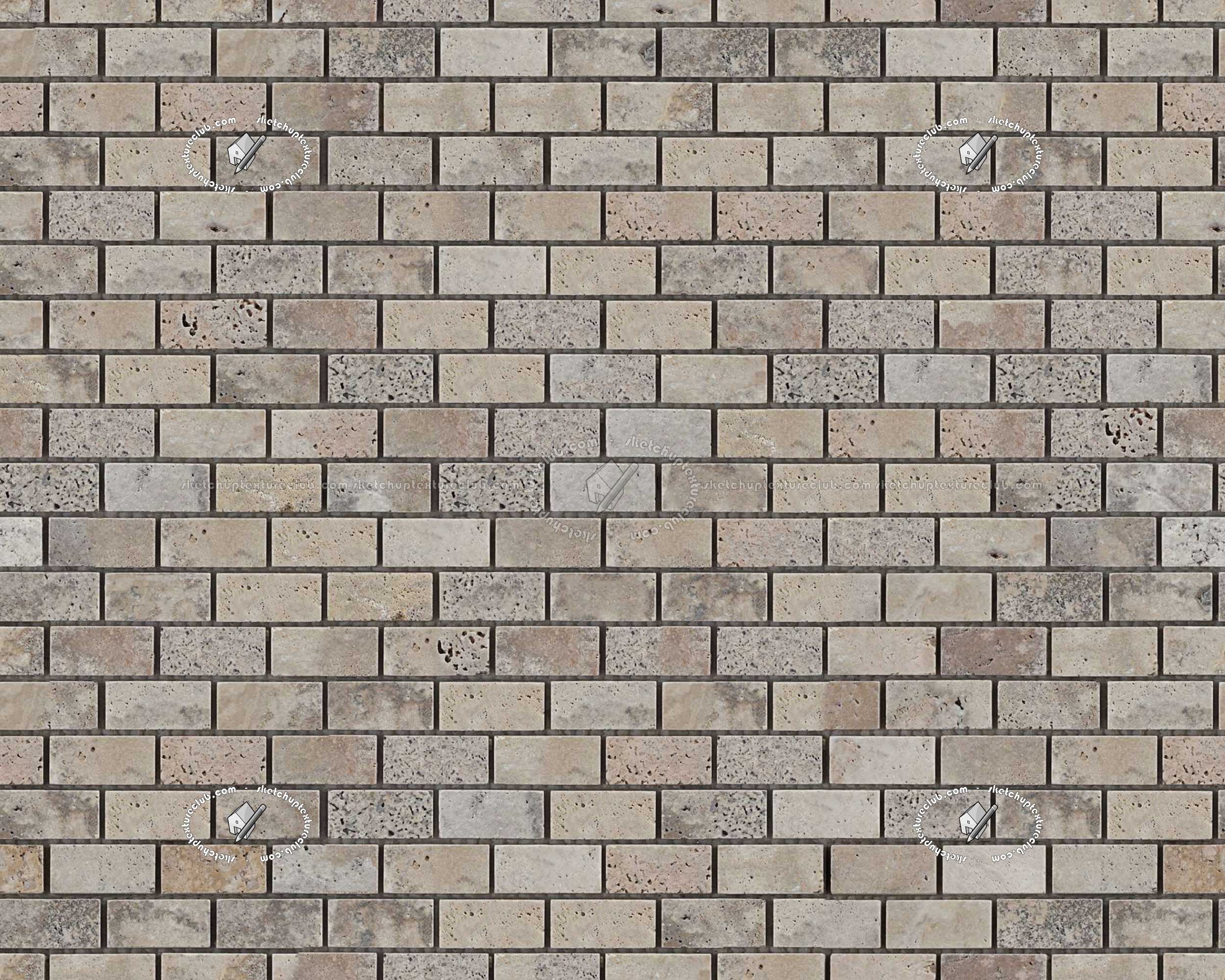 Brick mosaic wall cladding limestone texture seamless 20879