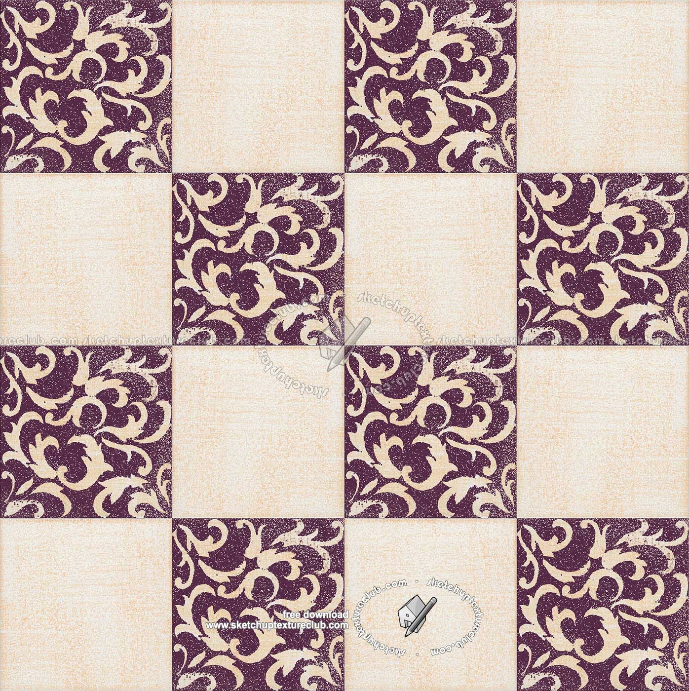 Textures - ARCHITECTURE - TILES INTERIOR - Ornate tiles - Mixed patterns - Ornate ceramic tile texture seamless 20364 (seamless)