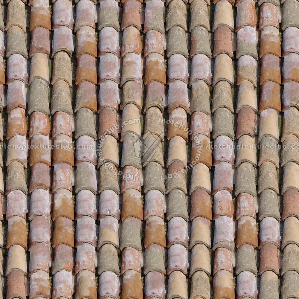 Textures   -   ARCHITECTURE   -   ROOFINGS   -   Clay roofs  - Old clay roof tile King Casale Senese texture seamless 03457 (seamless)