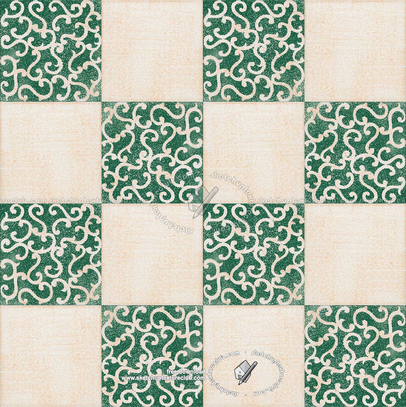 Textures   -   ARCHITECTURE   -   TILES INTERIOR   -   Ornate tiles   -   Mixed patterns  - Ornate ceramic tile texture seamless 20370 (seamless)