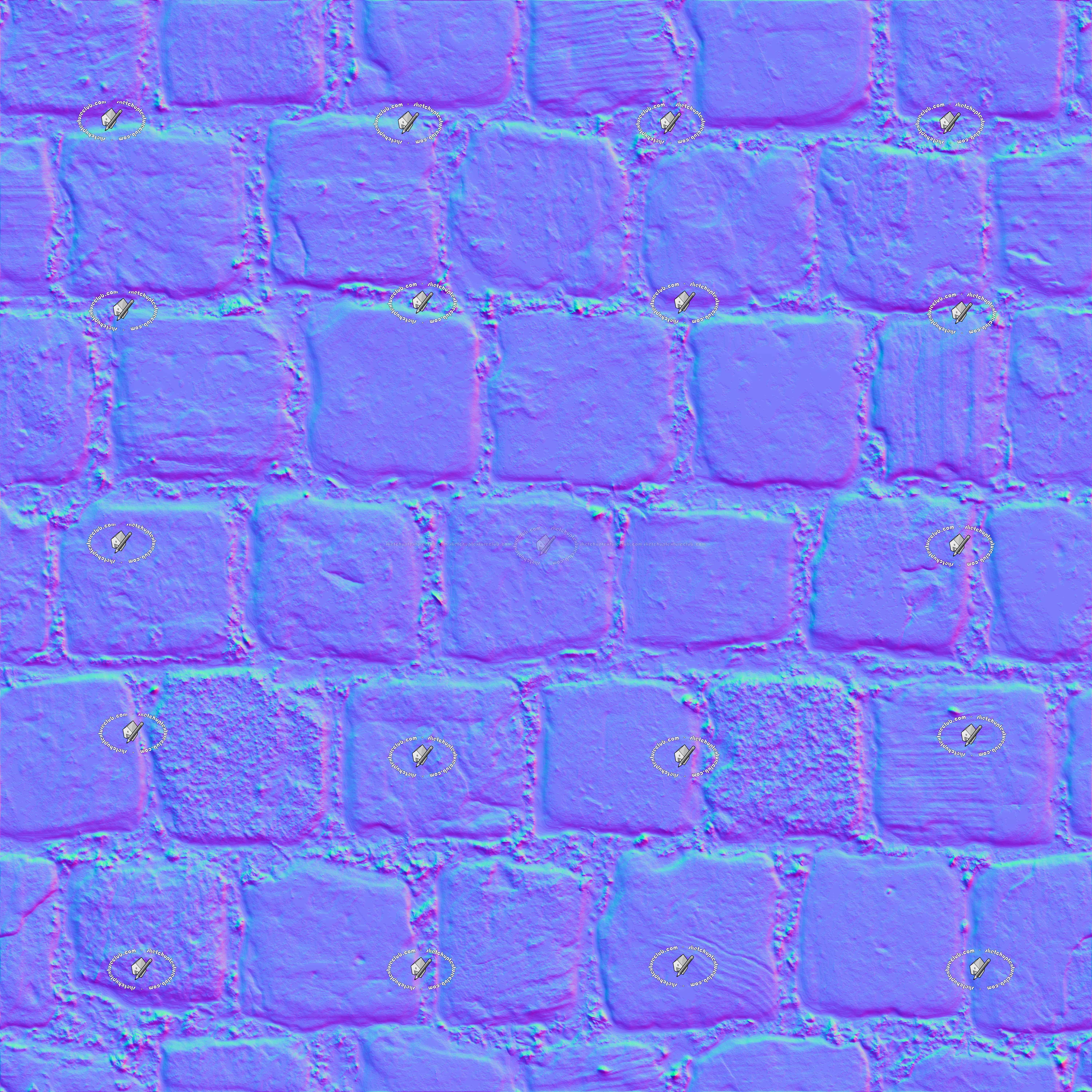 Textures   -   ARCHITECTURE   -   ROADS   -   Paving streets   -   Cobblestone  - Street paving cobblestone texture seamless 21265 - Normal