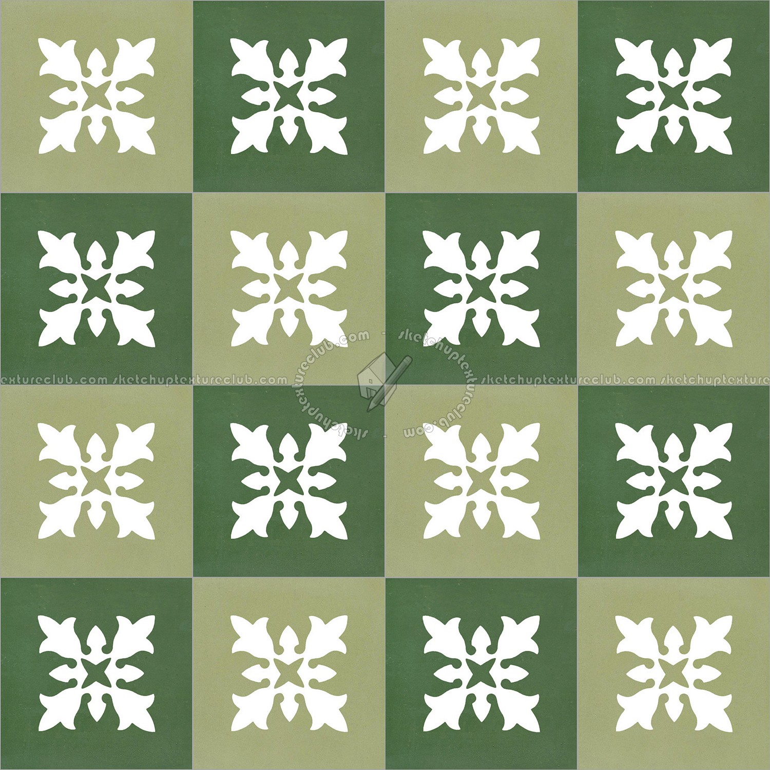 Textures - ARCHITECTURE - TILES INTERIOR - Cement - Encaustic - Encaustic - Traditional encaustic cement ornate tile texture seamless 13556 (seamless)