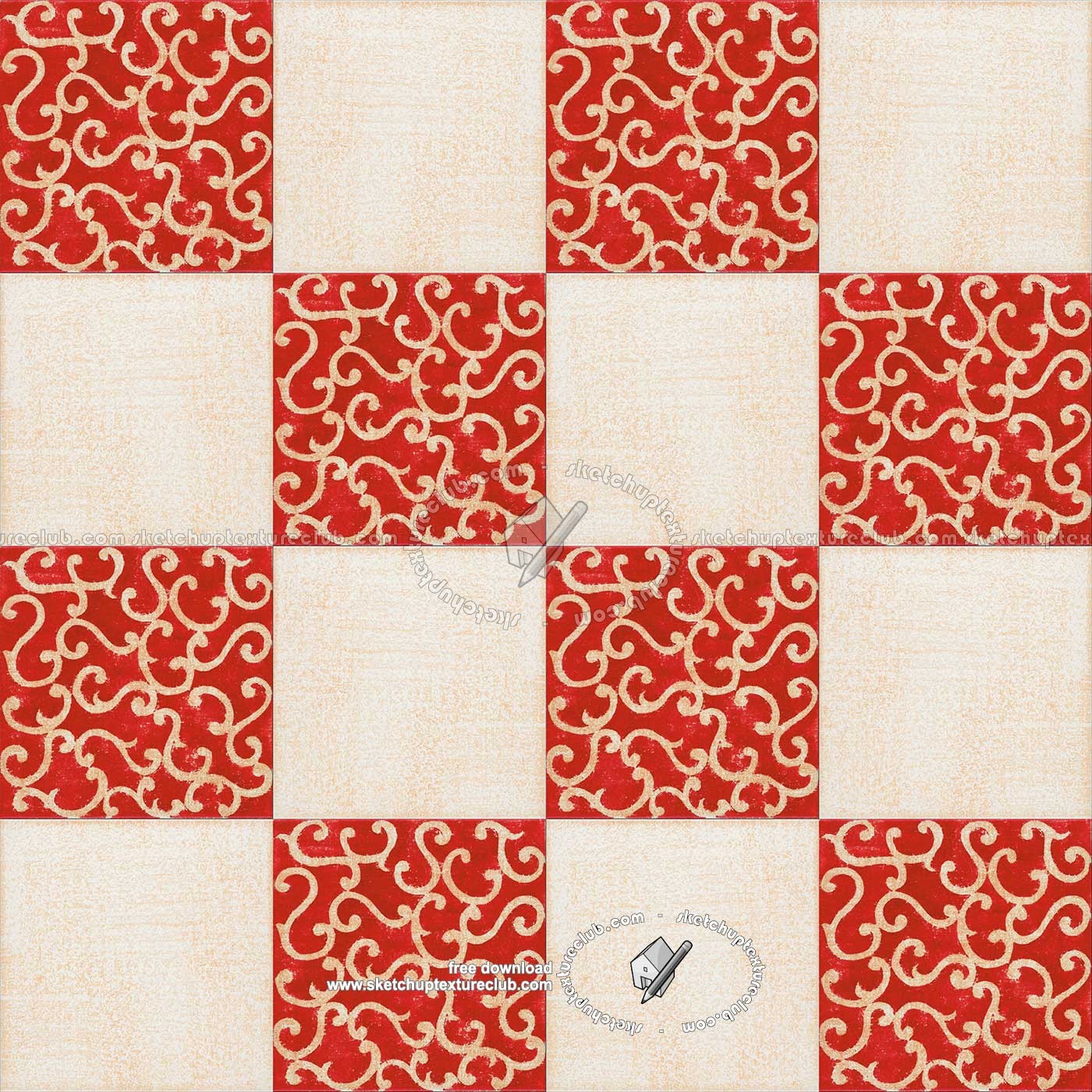 Textures - ARCHITECTURE - TILES INTERIOR - Ornate tiles - Mixed patterns - Ornate ceramic tile texture seamless 20372 (seamless)