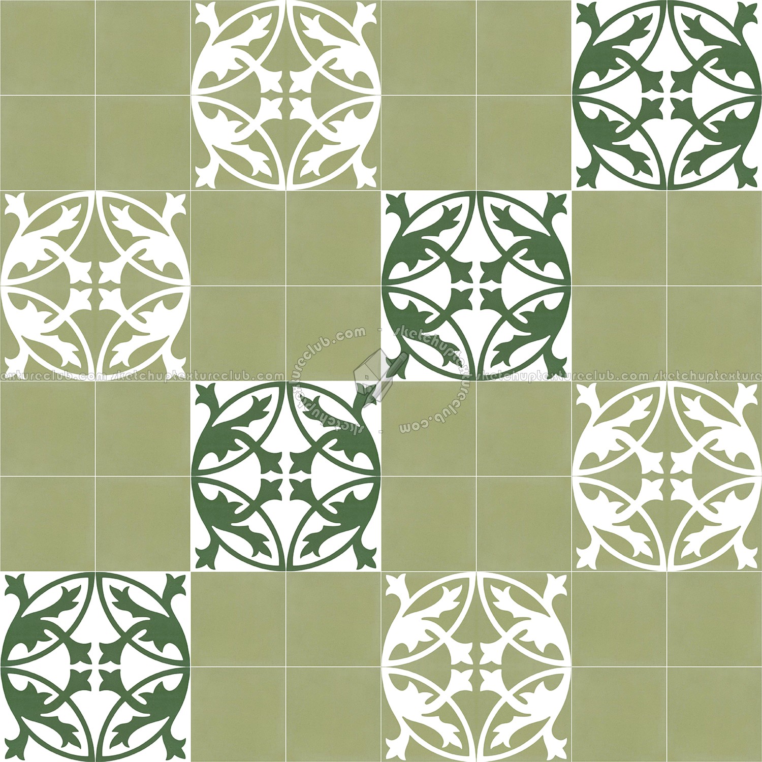 Textures - ARCHITECTURE - TILES INTERIOR - Cement - Encaustic - Encaustic - Traditional encaustic cement ornate tile texture seamless 13558 (seamless)