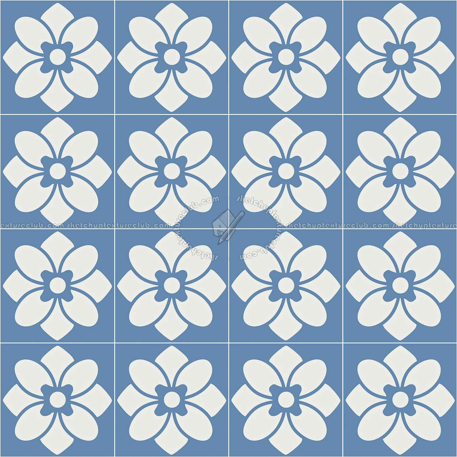 Textures - ARCHITECTURE - TILES INTERIOR - Cement - Encaustic - Victorian - Victorian cement floor tile texture seamless 13777 (seamless)