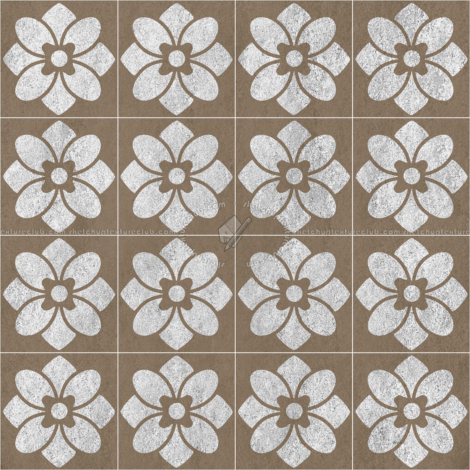 Textures - ARCHITECTURE - TILES INTERIOR - Cement - Encaustic - Victorian - Victorian cement floor tile texture seamless 13779 (seamless)
