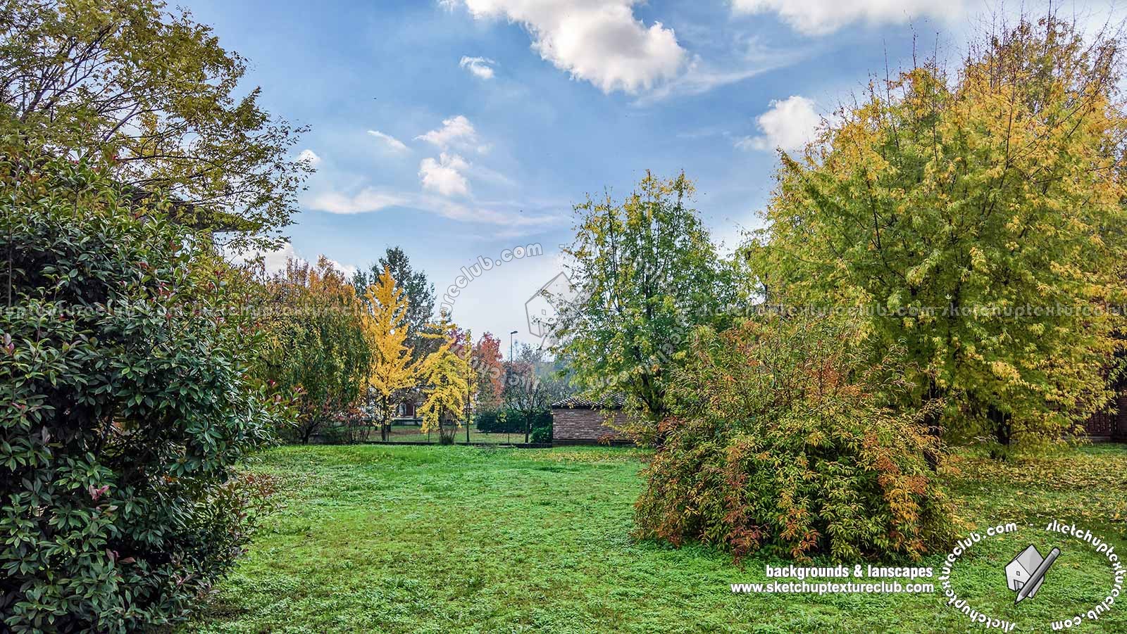 Textures - BACKGROUNDS & LANDSCAPES - CITY & TOWNS - Urban area with autumn trees landscape 21038