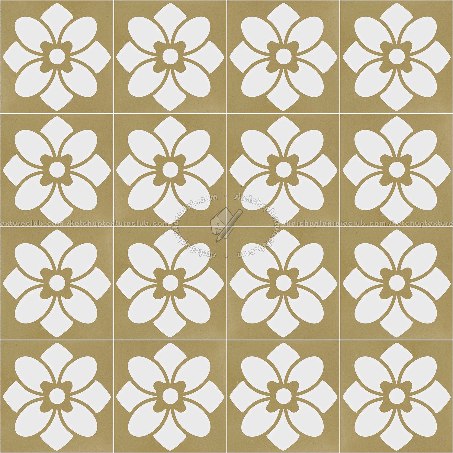 Textures - ARCHITECTURE - TILES INTERIOR - Cement - Encaustic - Victorian - Victorian cement floor tile texture seamless 13780 (seamless)