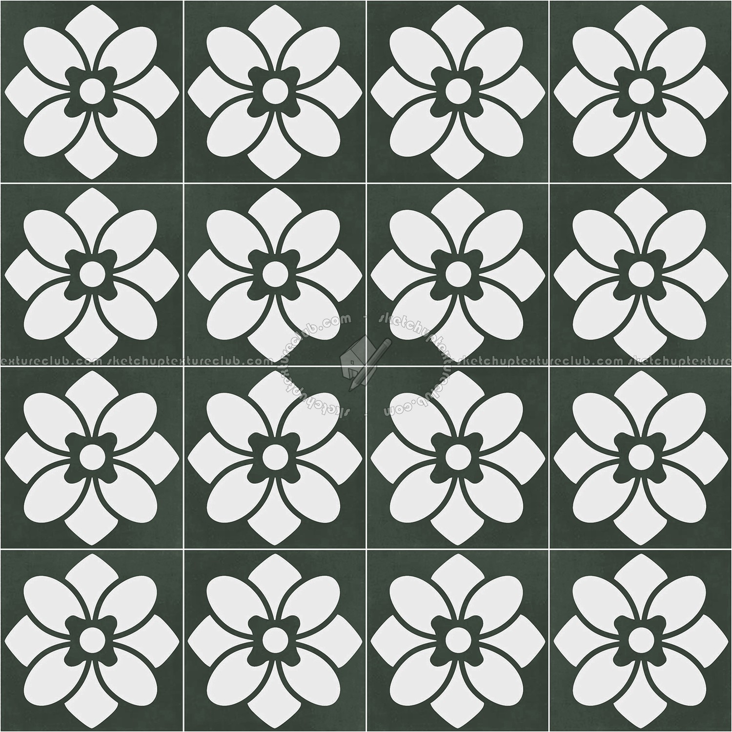 Textures - ARCHITECTURE - TILES INTERIOR - Cement - Encaustic - Victorian - Victorian cement floor tile texture seamless 13781 (seamless)