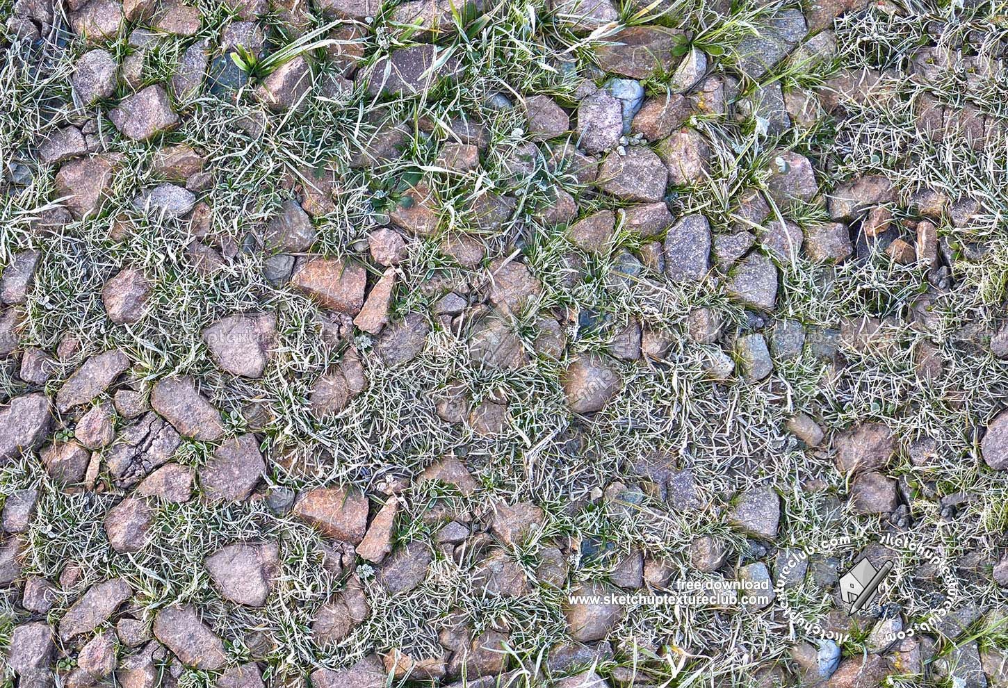 Textures - NATURE ELEMENTS - GRAVEL & PEBBLES - Pebbles and icy grass texture seamless 20189 (seamless)