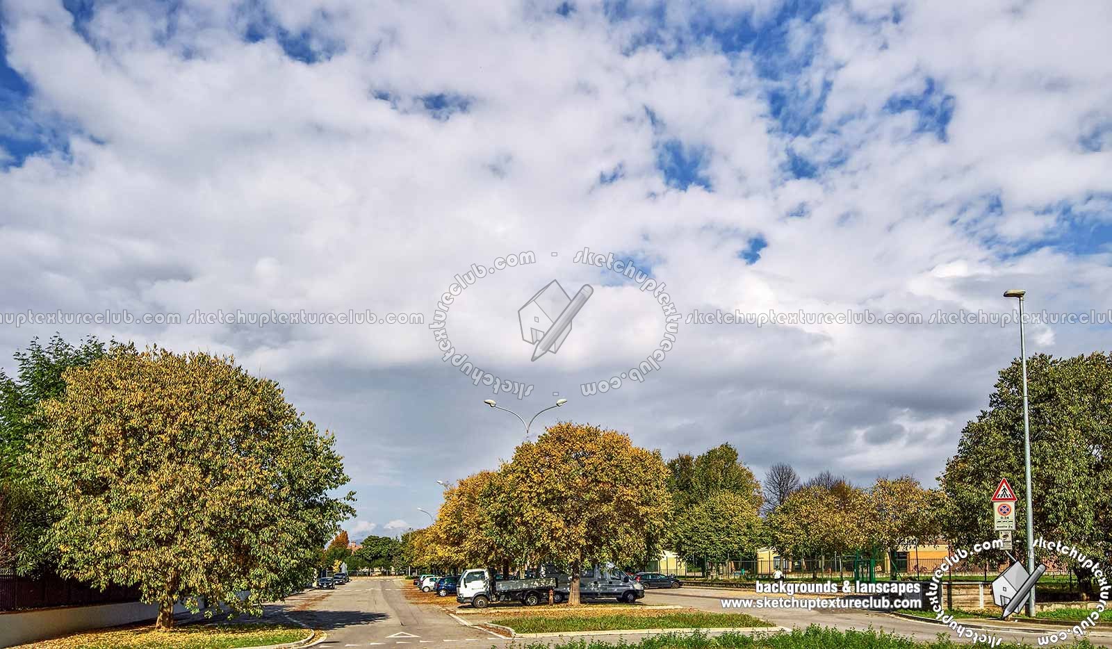 Textures   -   BACKGROUNDS &amp; LANDSCAPES   -   CITY &amp; TOWNS  - Italy urban area with autumn trees landscape 21041