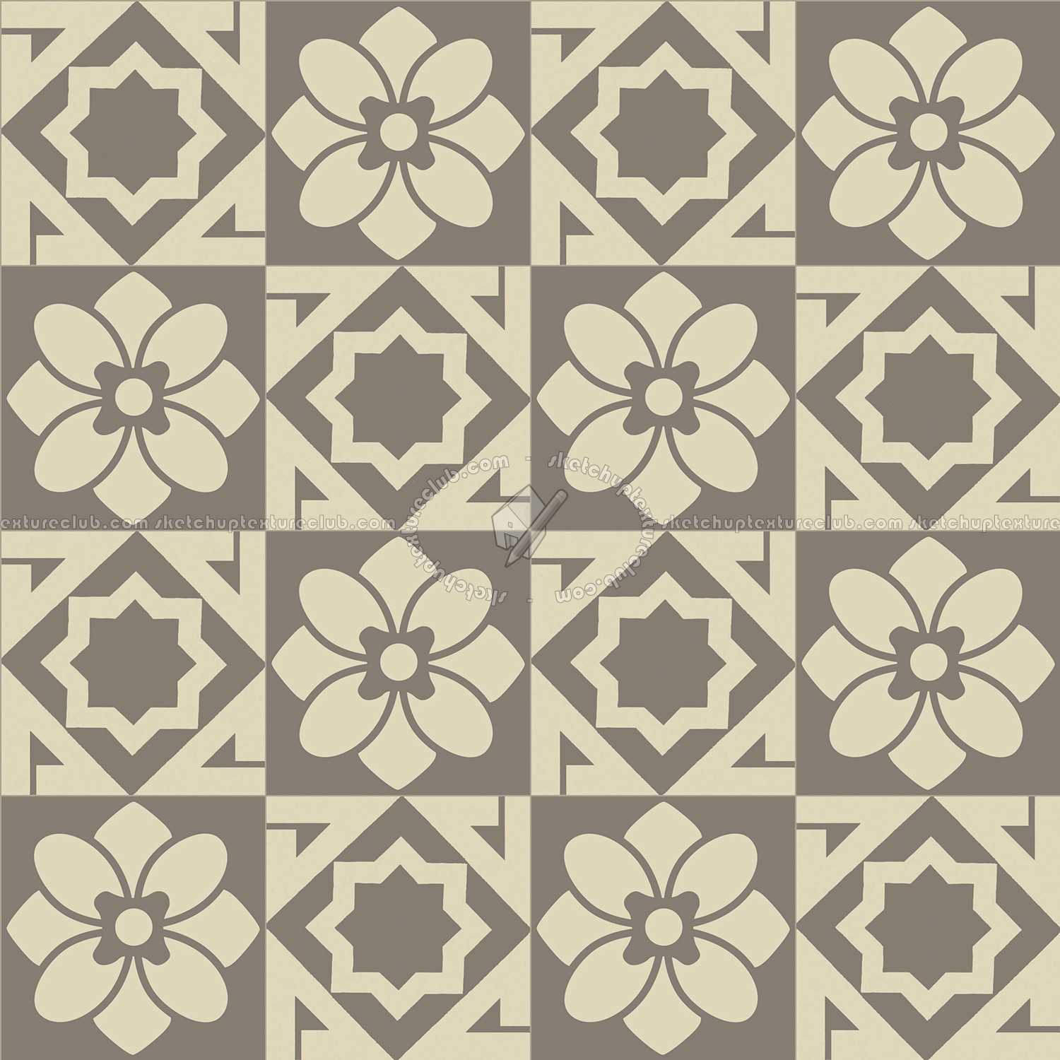 Textures   -   ARCHITECTURE   -   TILES INTERIOR   -   Cement - Encaustic   -   Victorian  - Victorian cement floor tile texture seamless 13784 (seamless)