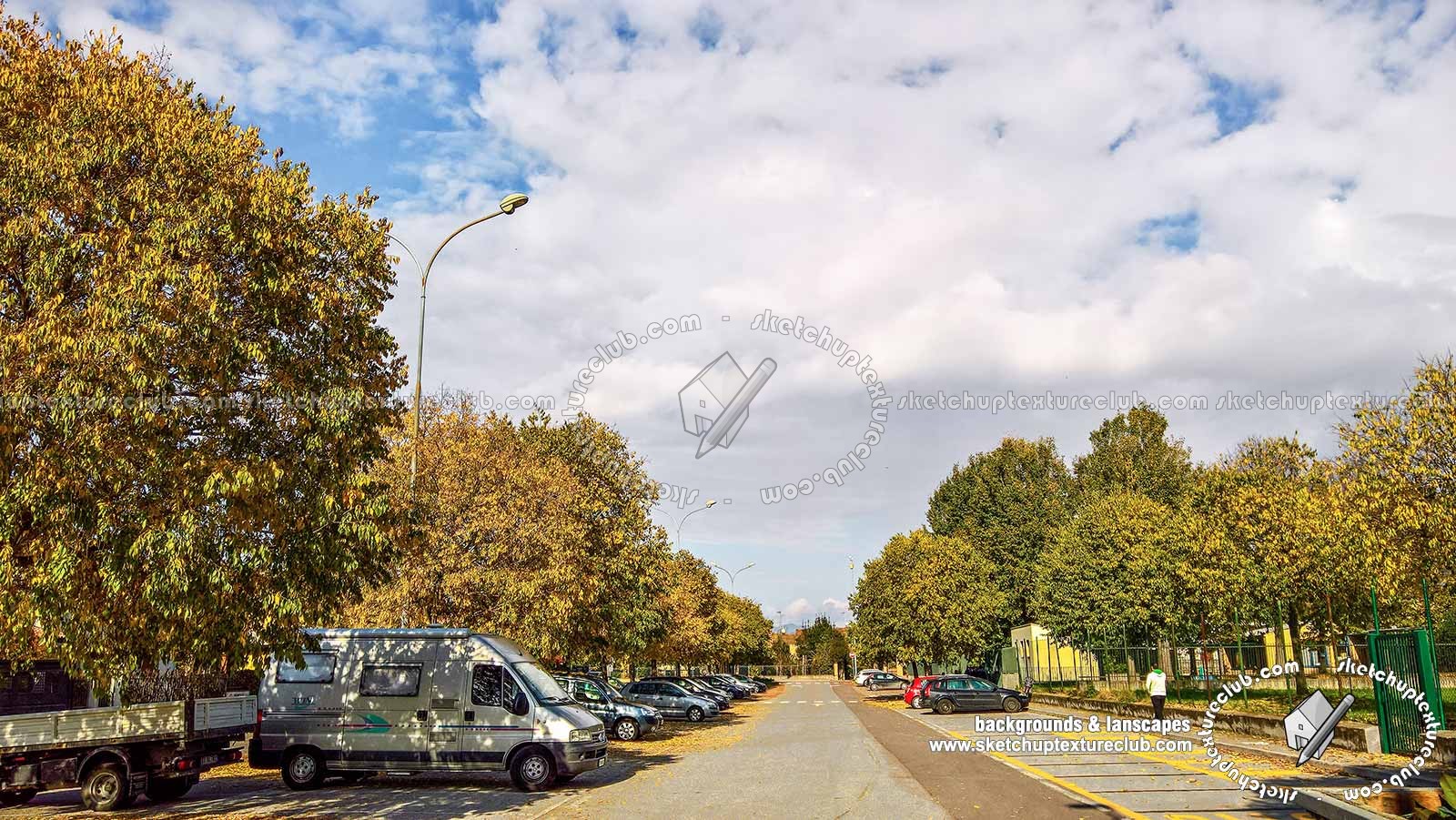 Textures - BACKGROUNDS & LANDSCAPES - CITY & TOWNS - Italy urban area with autumn trees landscape 21043
