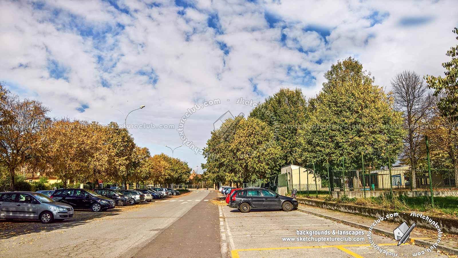 Textures   -   BACKGROUNDS & LANDSCAPES   -   CITY & TOWNS  - Italy urban area with autumn trees landscape 21044