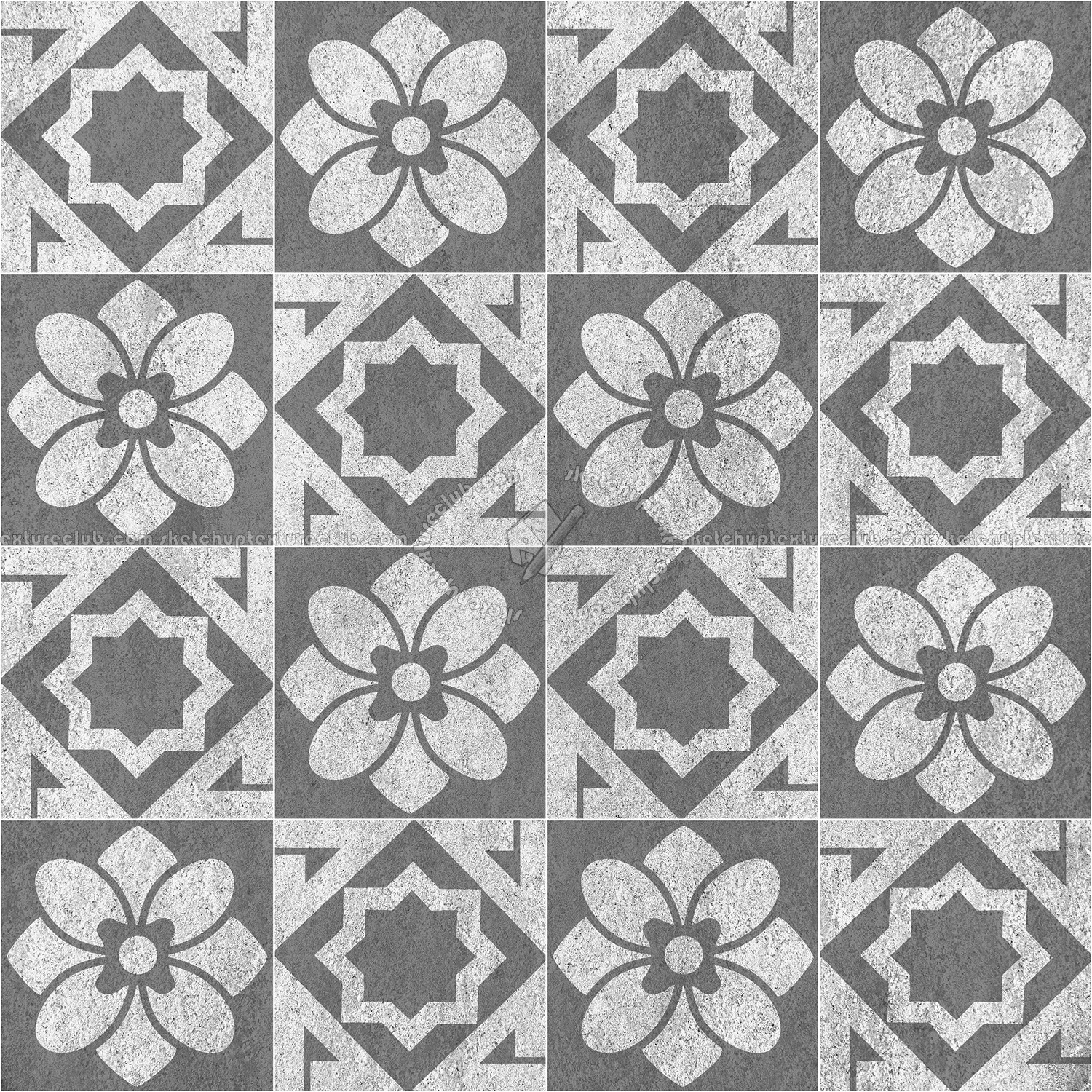 Textures   -   ARCHITECTURE   -   TILES INTERIOR   -   Cement - Encaustic   -   Victorian  - Victorian cement floor tile texture seamless 13786 (seamless)
