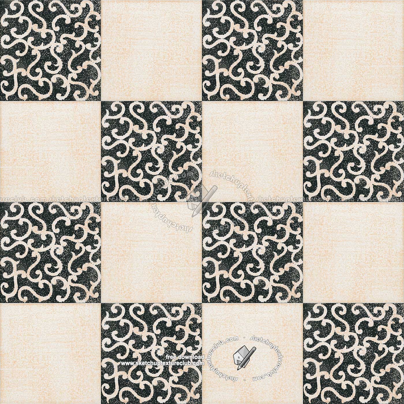 Textures   -   ARCHITECTURE   -   TILES INTERIOR   -   Ornate tiles   -   Mixed patterns  - Ornate ceramic tile texture seamless 20382 (seamless)