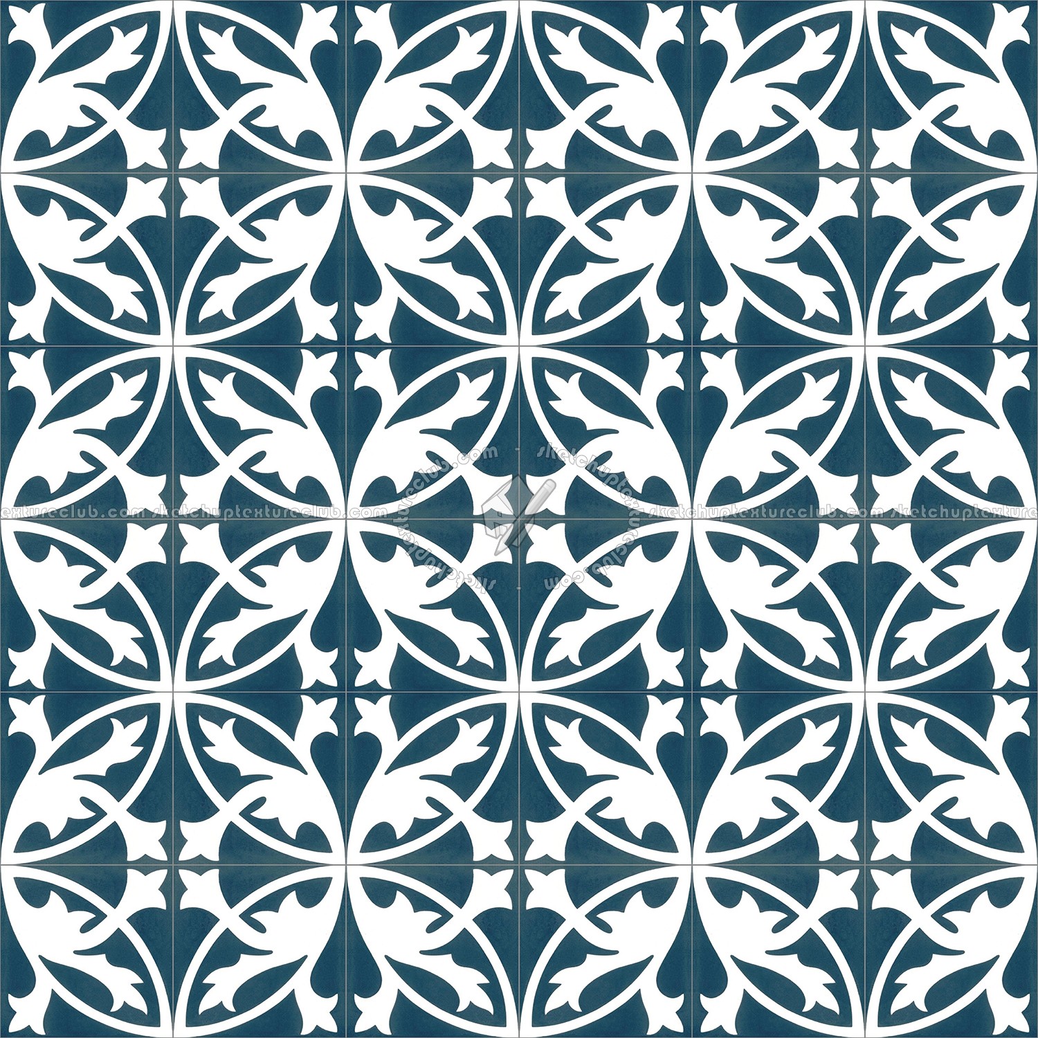 Textures - ARCHITECTURE - TILES INTERIOR - Cement - Encaustic - Encaustic - Traditional encaustic cement ornate tile texture seamless 13569 (seamless)