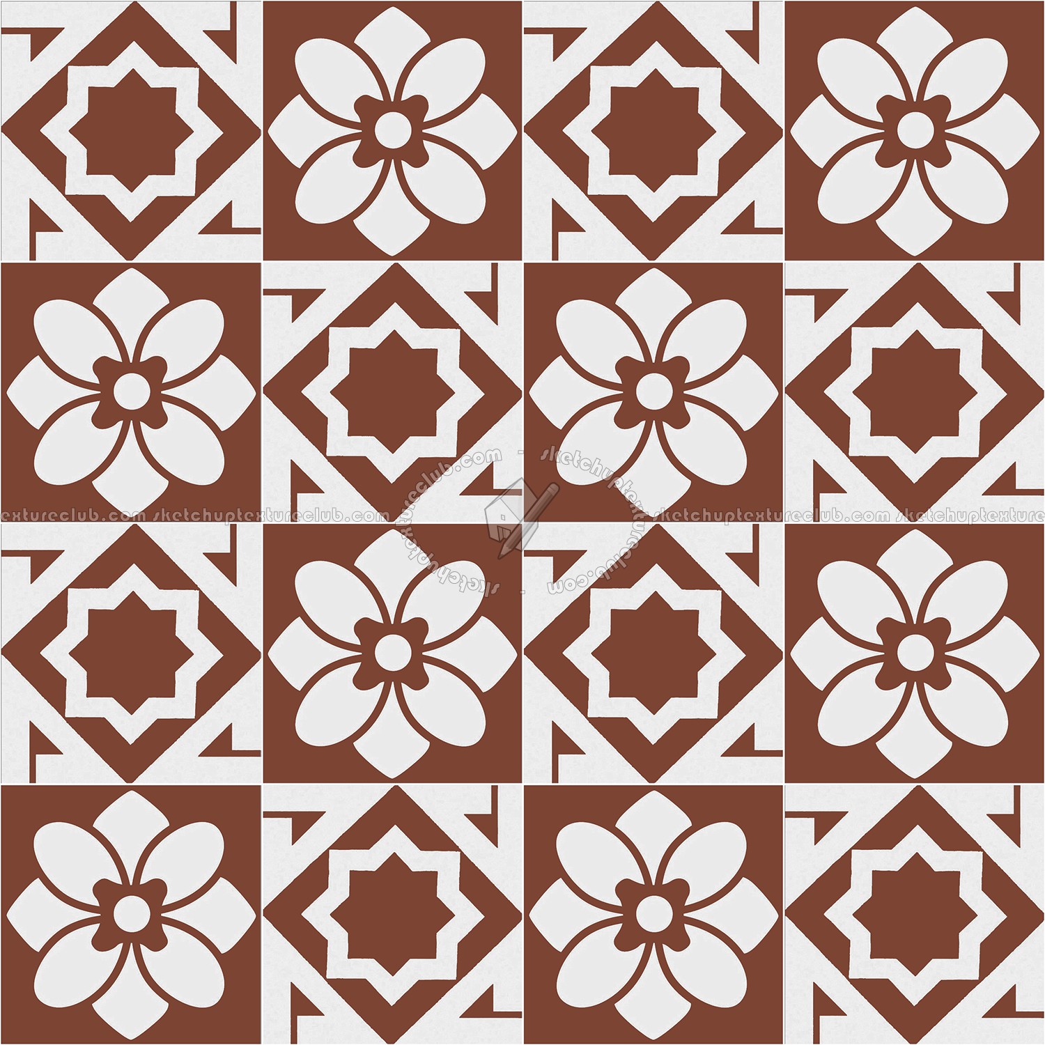 Textures   -   ARCHITECTURE   -   TILES INTERIOR   -   Cement - Encaustic   -   Victorian  - Victorian cement floor tile texture seamless 13790 (seamless)