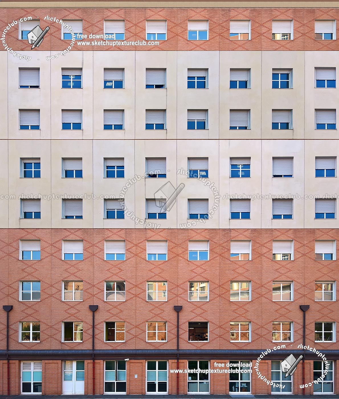 Textures   -   ARCHITECTURE   -   BUILDINGS   -   Residential buildings  - Brick facade residential building 18231