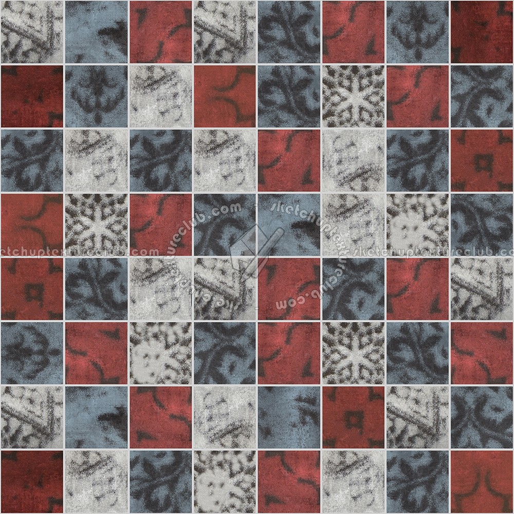 Textures - ARCHITECTURE - TILES INTERIOR - Mosaico - Mixed format - Mosaico patterned tiles texture seamless 1 15676 (seamless)
