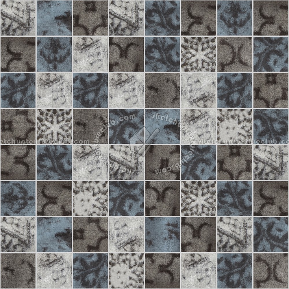 Textures   -   ARCHITECTURE   -   TILES INTERIOR   -   Mosaico   -   Mixed format  - Mosaico patterned tiles texture seamless 1 15677 (seamless)