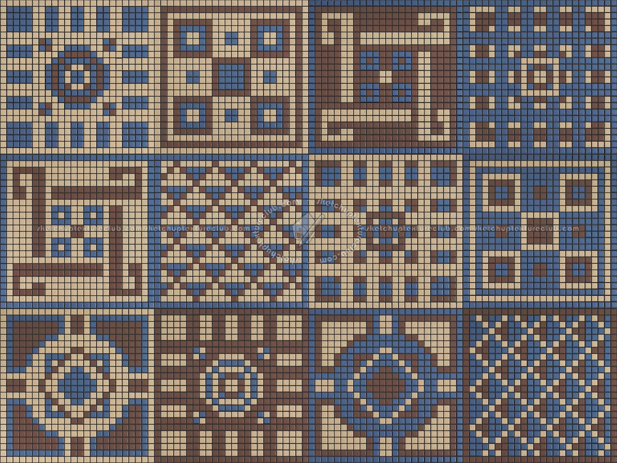 Textures - ARCHITECTURE - TILES INTERIOR - Mosaico - Classic format - Patterned - Mosaico cm90x120 patterned tiles texture seamless 15172 (seamless)