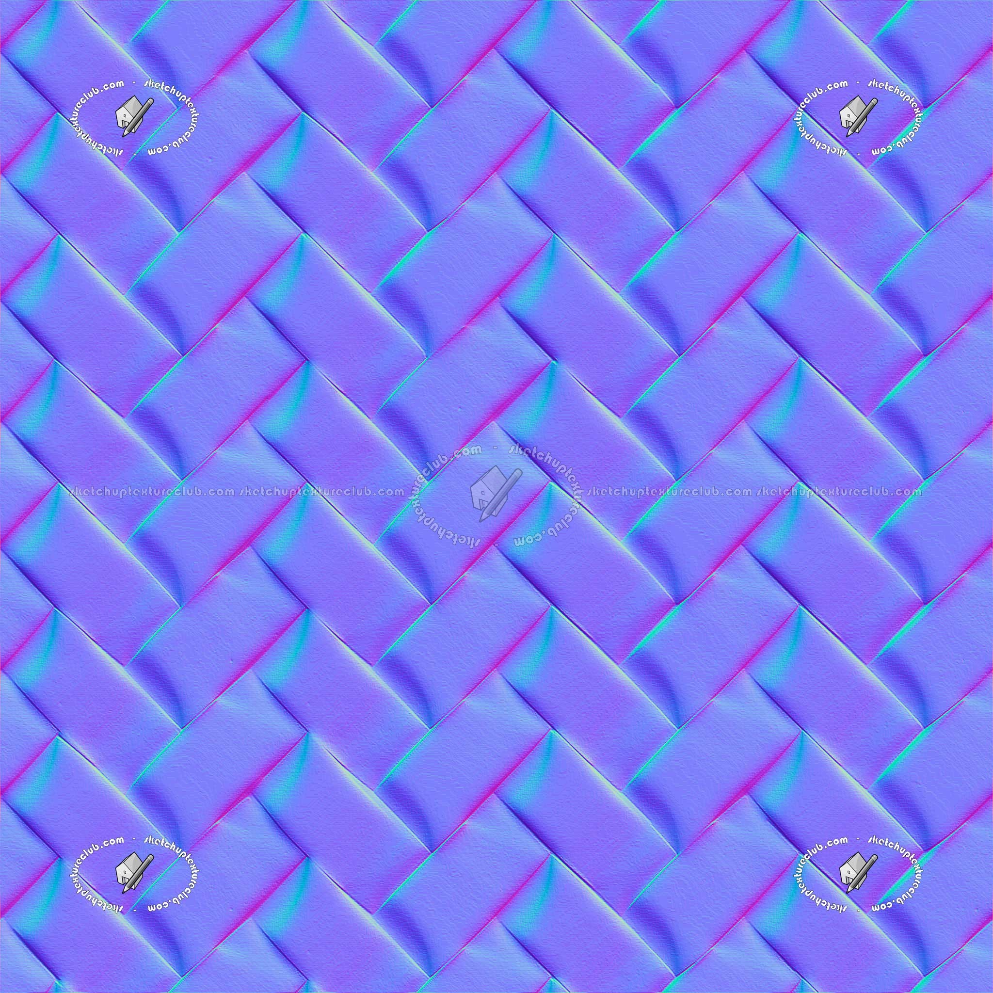 Textures   -   ARCHITECTURE   -   TILES INTERIOR   -   Mosaico   -   Mixed format  - Herringbone mosaic tile texture seamless 20987 - Normal