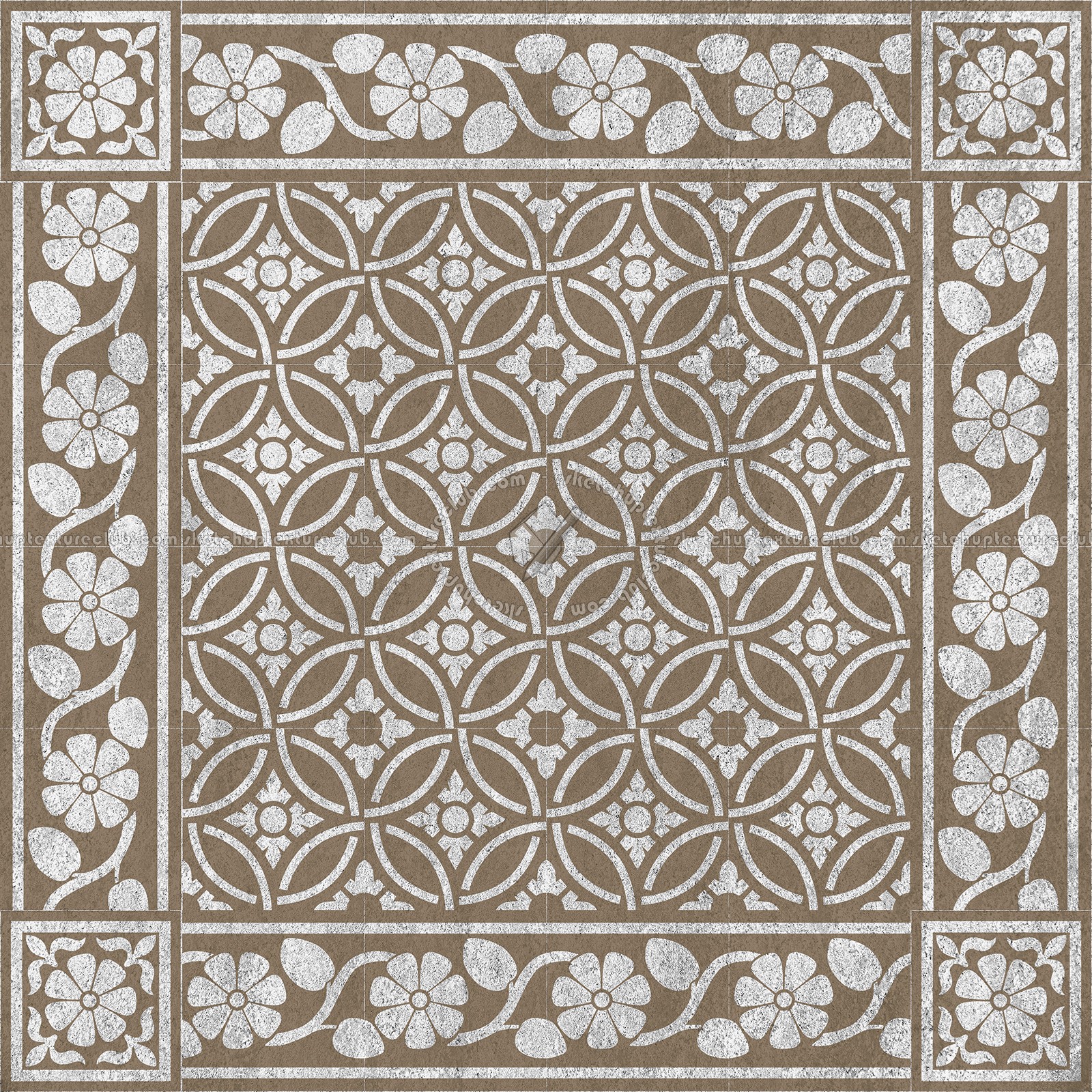 Textures   -   ARCHITECTURE   -   TILES INTERIOR   -   Cement - Encaustic   -   Victorian  - Victorian cement floor tile texture seamless 13803 (seamless)