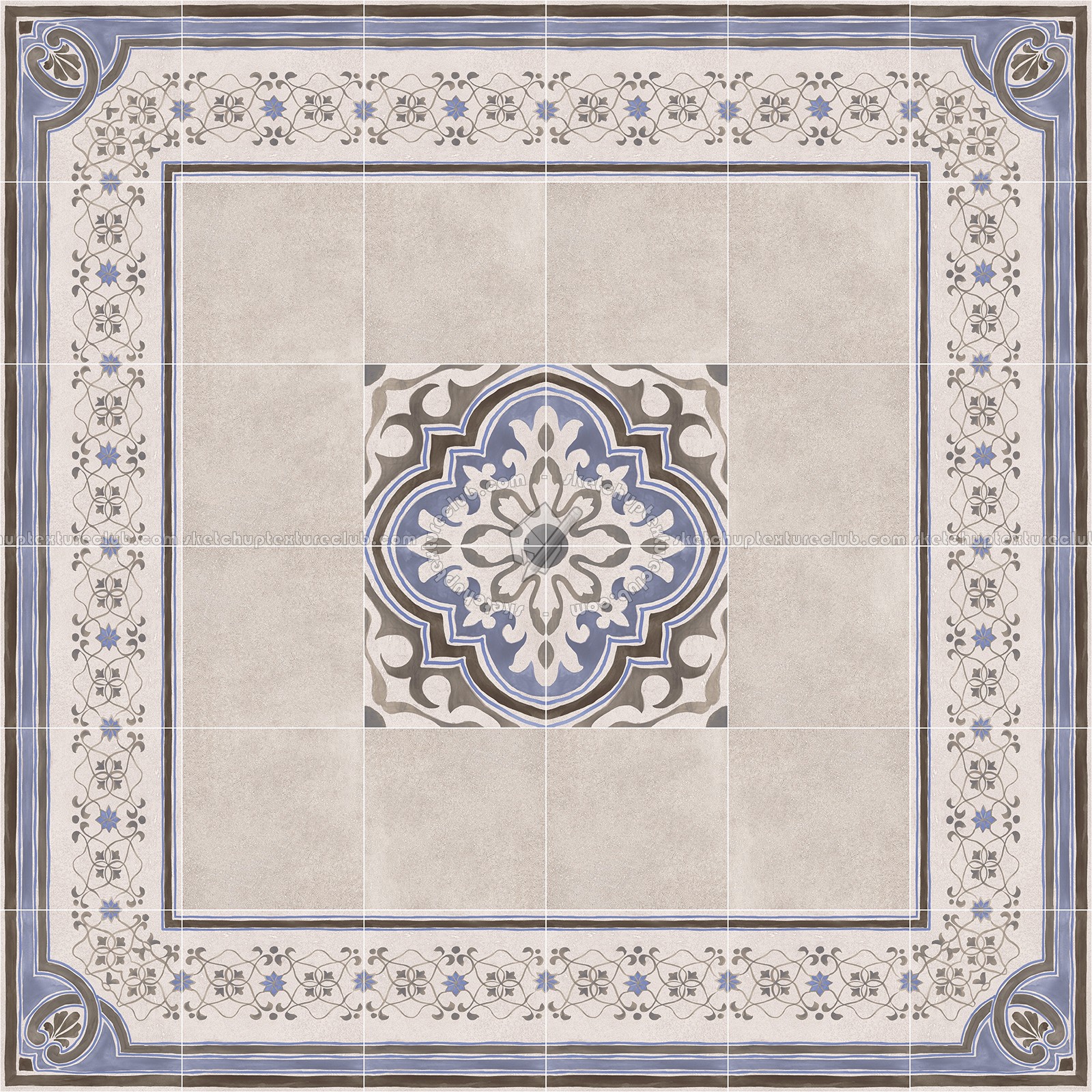 Textures   -   ARCHITECTURE   -   TILES INTERIOR   -   Cement - Encaustic   -   Encaustic  - Traditional encaustic cement ornate tile texture seamless 13585 (seamless)