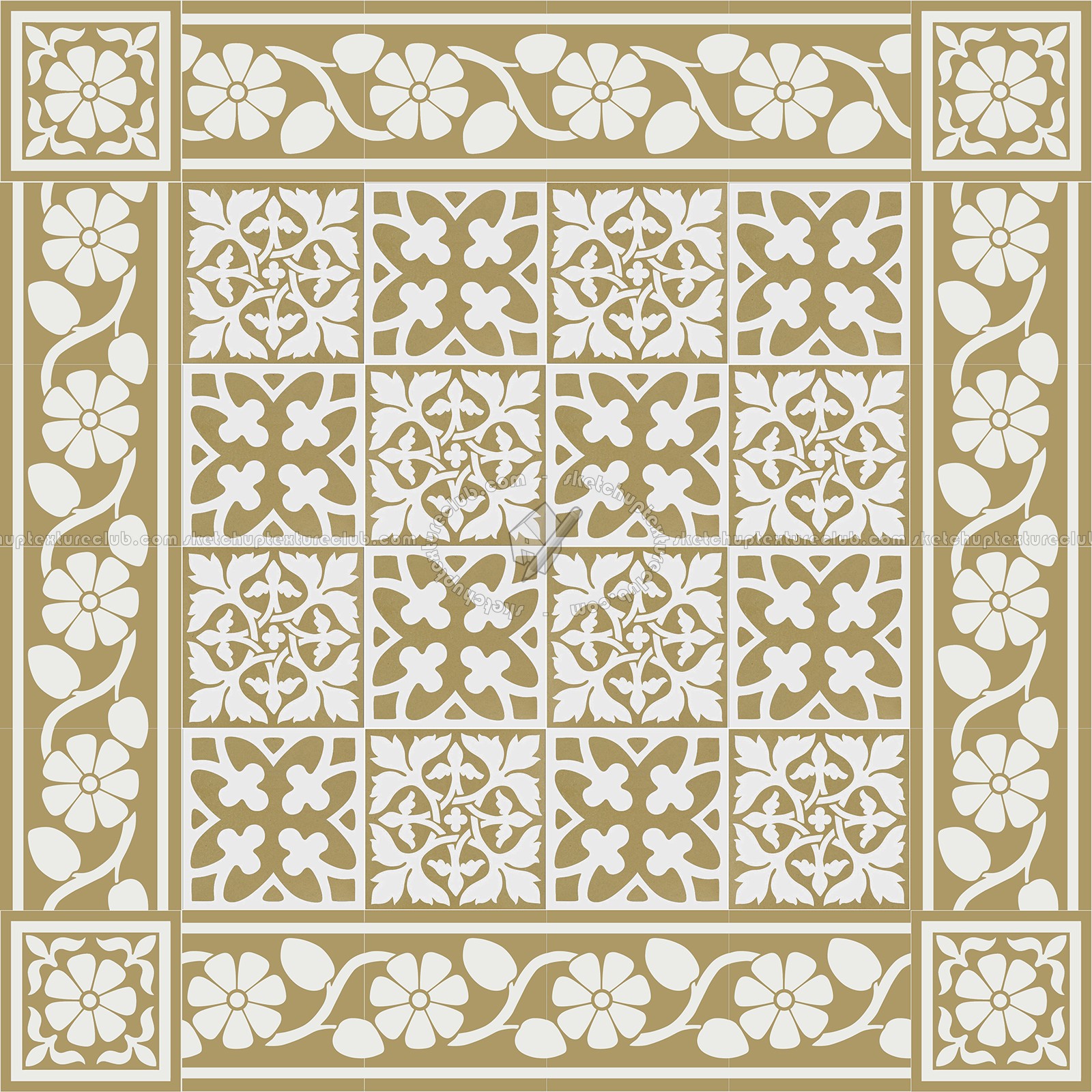 Textures - ARCHITECTURE - TILES INTERIOR - Cement - Encaustic - Victorian - Victorian cement floor tile texture seamless 13804 (seamless)