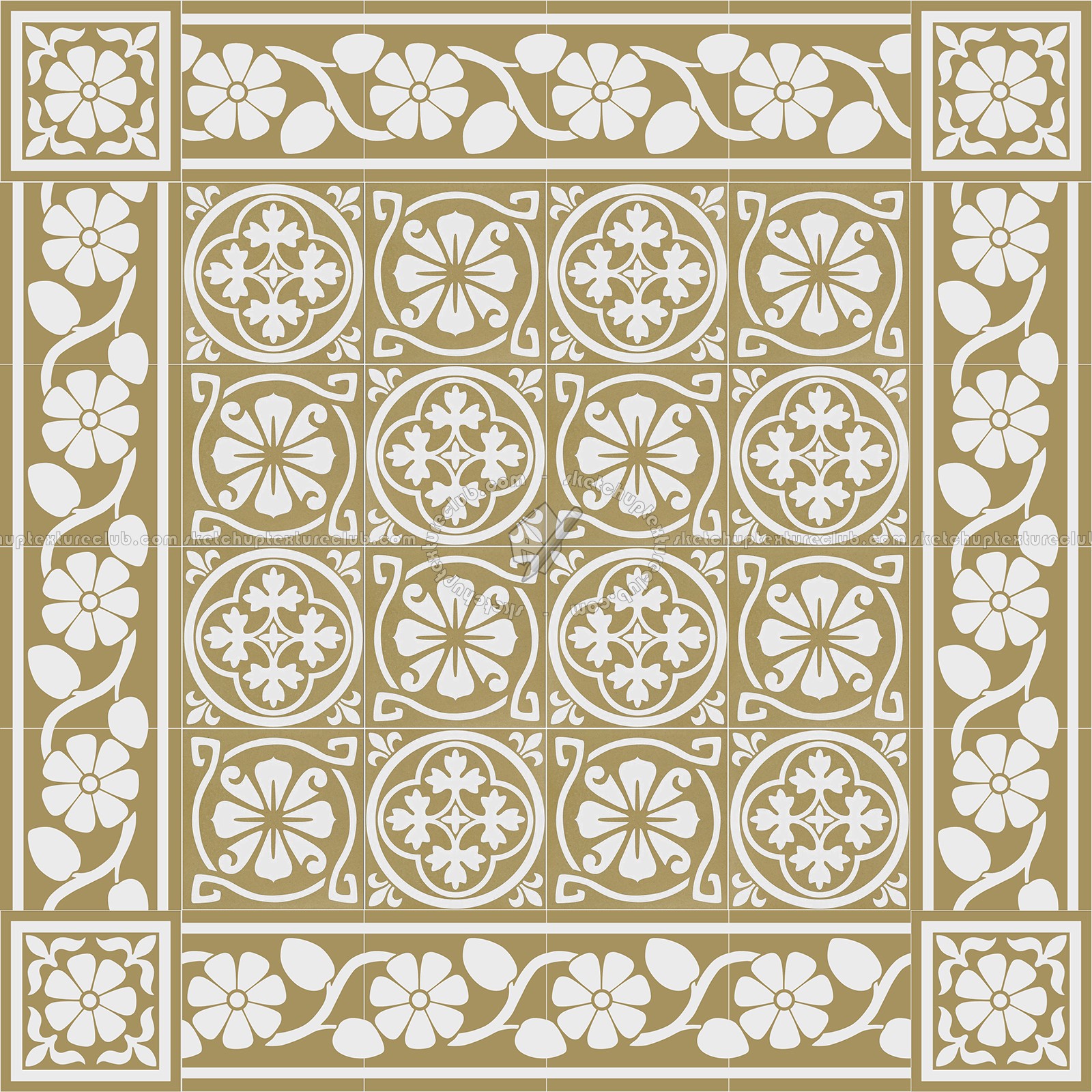 Textures   -   ARCHITECTURE   -   TILES INTERIOR   -   Cement - Encaustic   -   Victorian  - Victorian cement floor tile texture seamless 13806 (seamless)