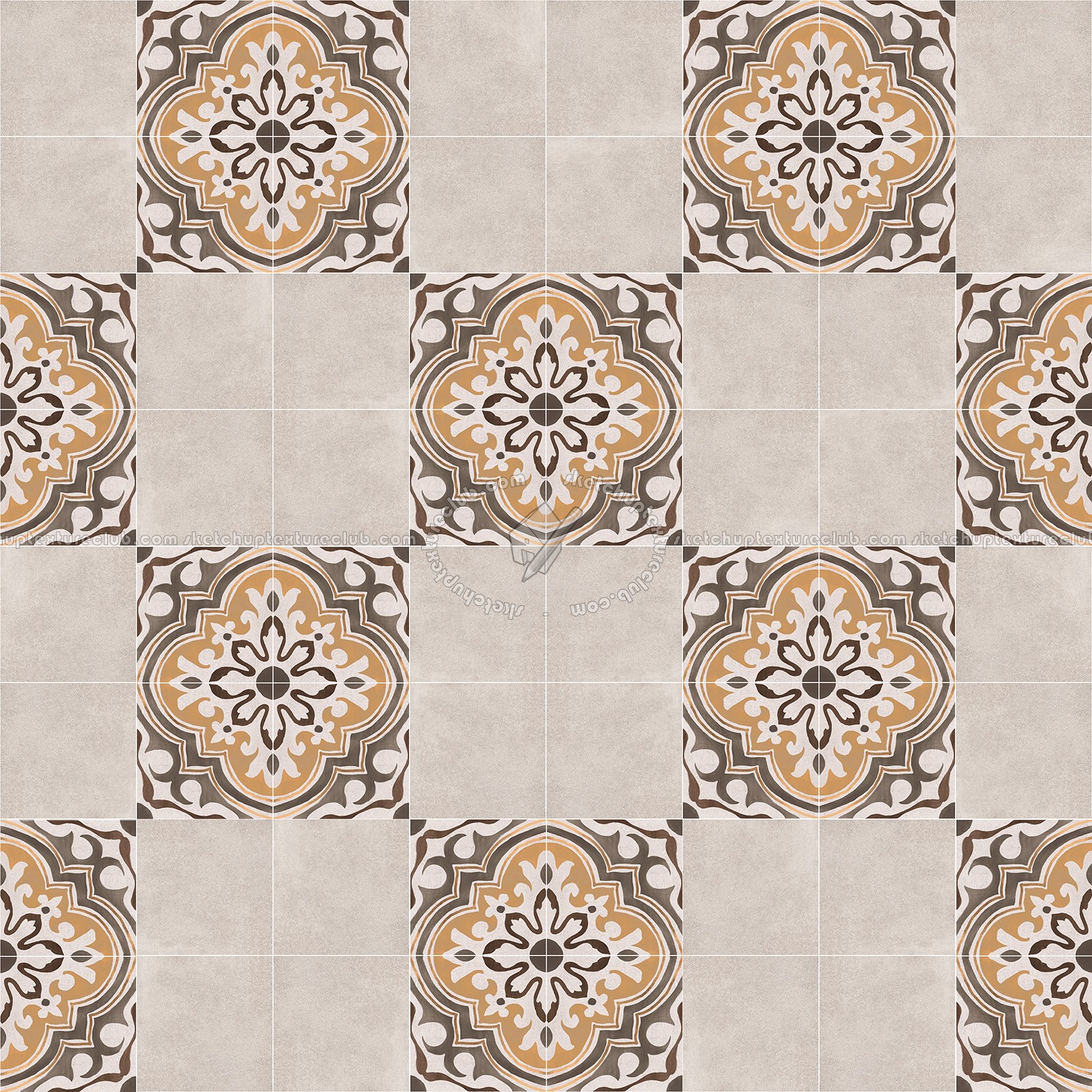 Textures   -   ARCHITECTURE   -   TILES INTERIOR   -   Cement - Encaustic   -   Encaustic  - Traditional encaustic cement ornate tile texture eamless 13589