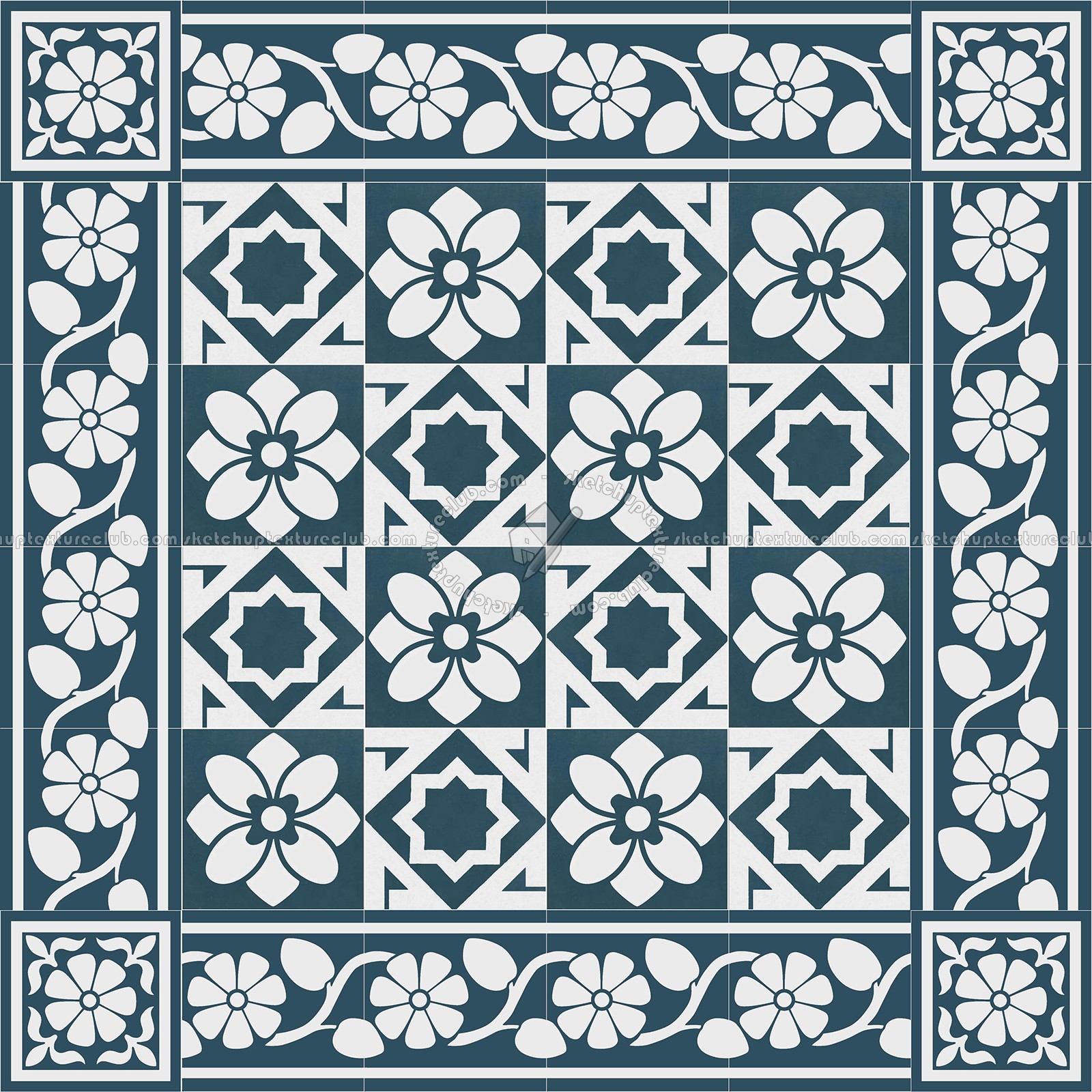 Textures   -   ARCHITECTURE   -   TILES INTERIOR   -   Cement - Encaustic   -   Victorian  - Victorian cement floor tile texture seamless 13808 (seamless)